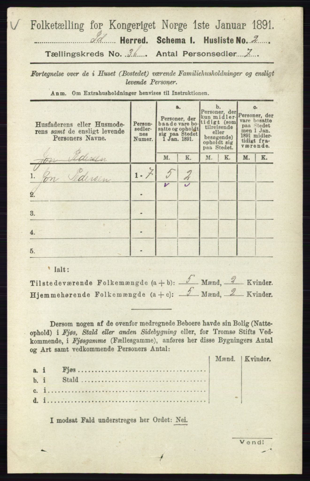 RA, 1891 census for 0117 Idd, 1891, p. 2629