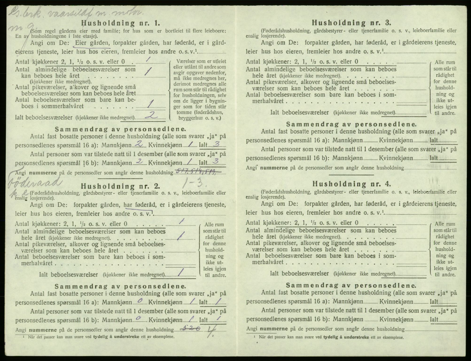 SAB, 1920 census for Bremnes, 1920, p. 775