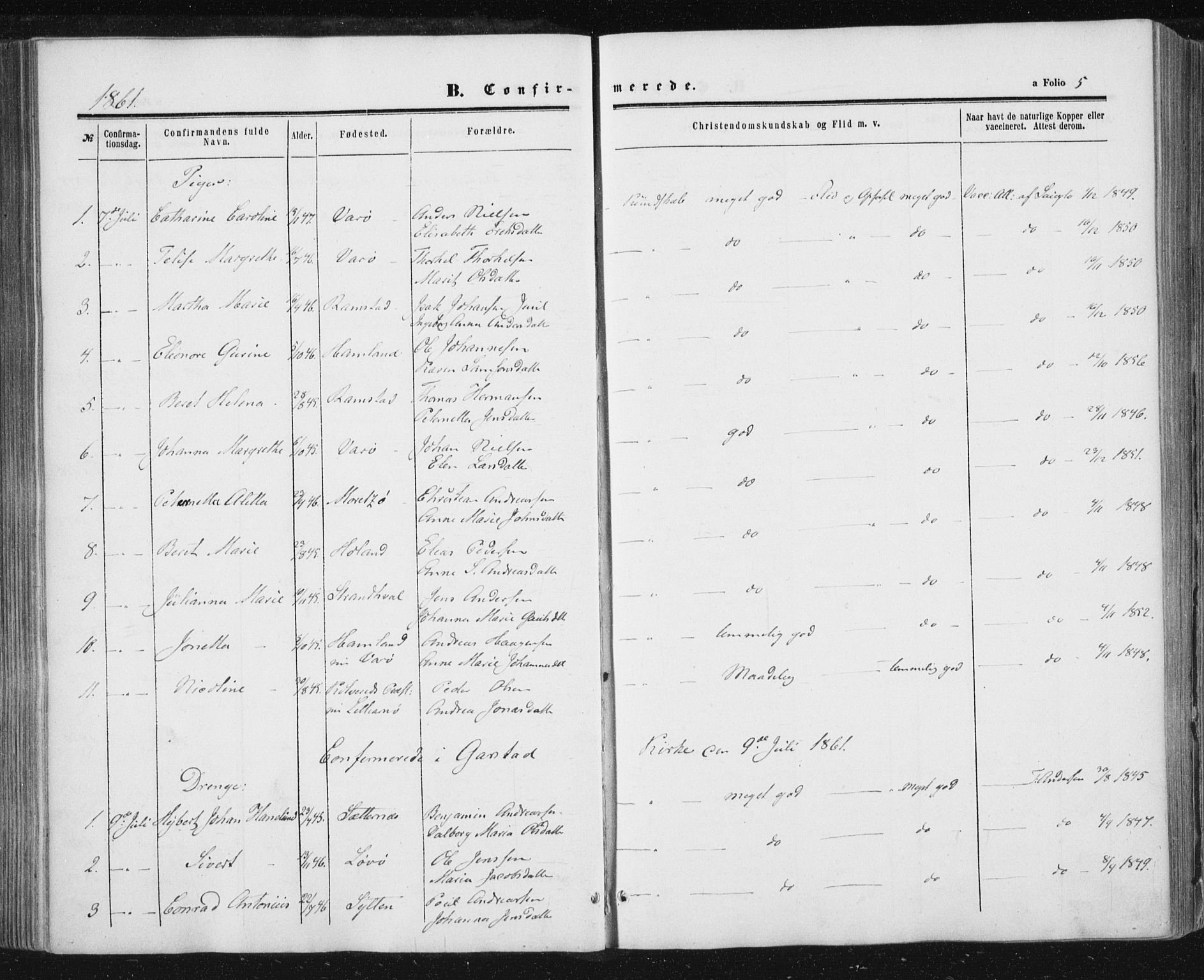 Ministerialprotokoller, klokkerbøker og fødselsregistre - Nord-Trøndelag, AV/SAT-A-1458/784/L0670: Parish register (official) no. 784A05, 1860-1876, p. 5