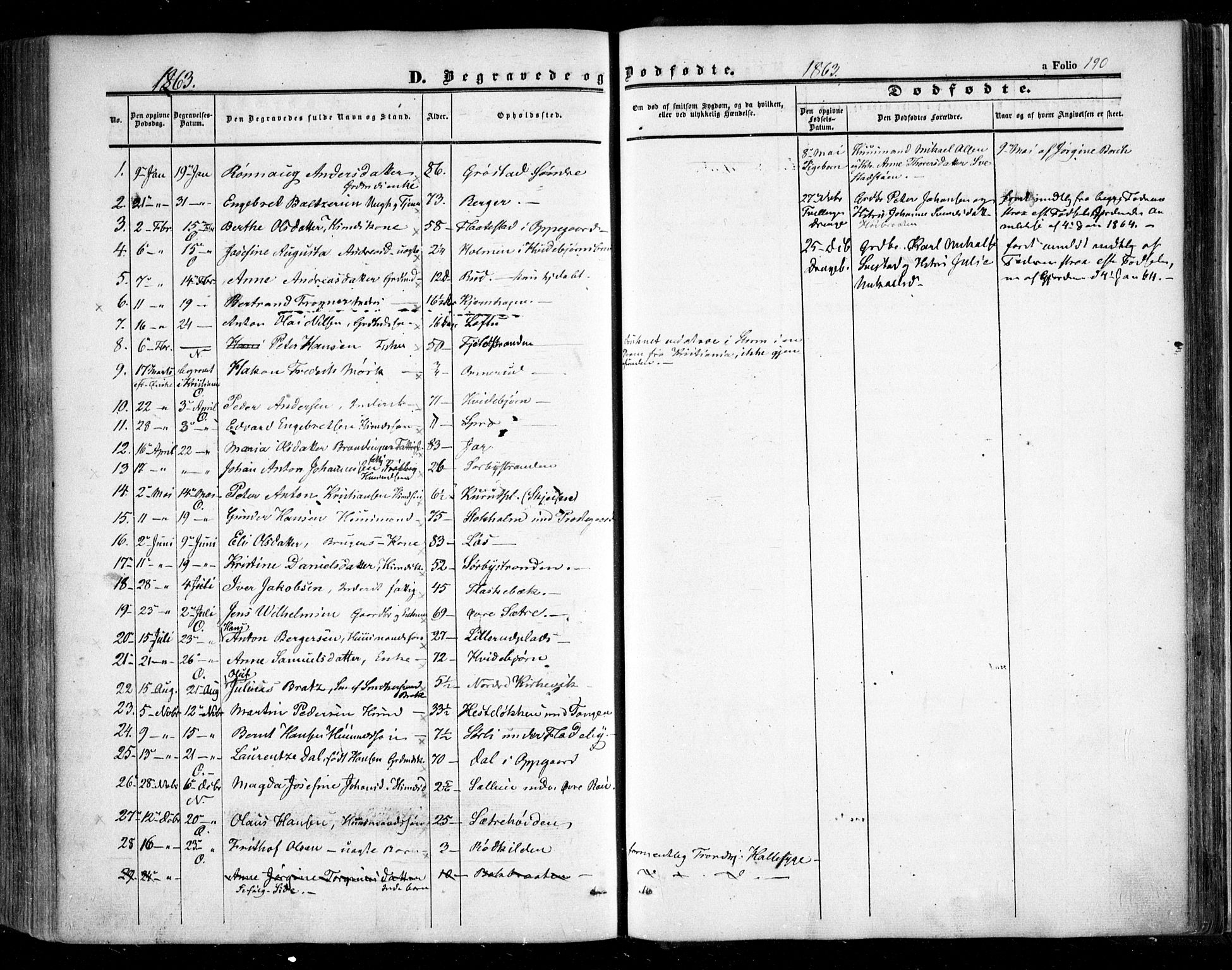 Nesodden prestekontor Kirkebøker, AV/SAO-A-10013/F/Fa/L0007: Parish register (official) no. I 7, 1848-1868, p. 190