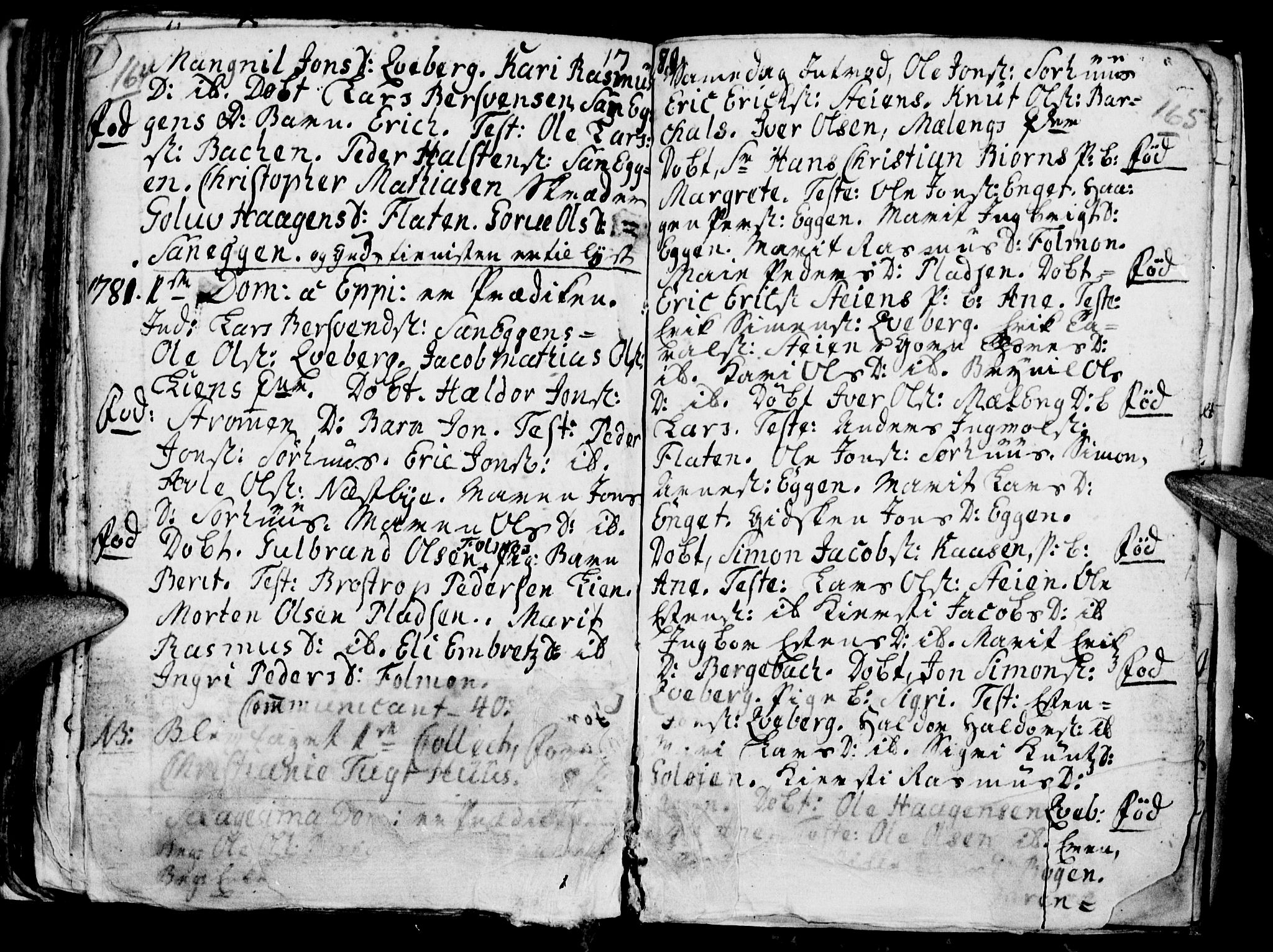 Tynset prestekontor, SAH/PREST-058/H/Ha/Hab/L0009: Parish register (official) no. 9, 1769-1781, p. 164-165