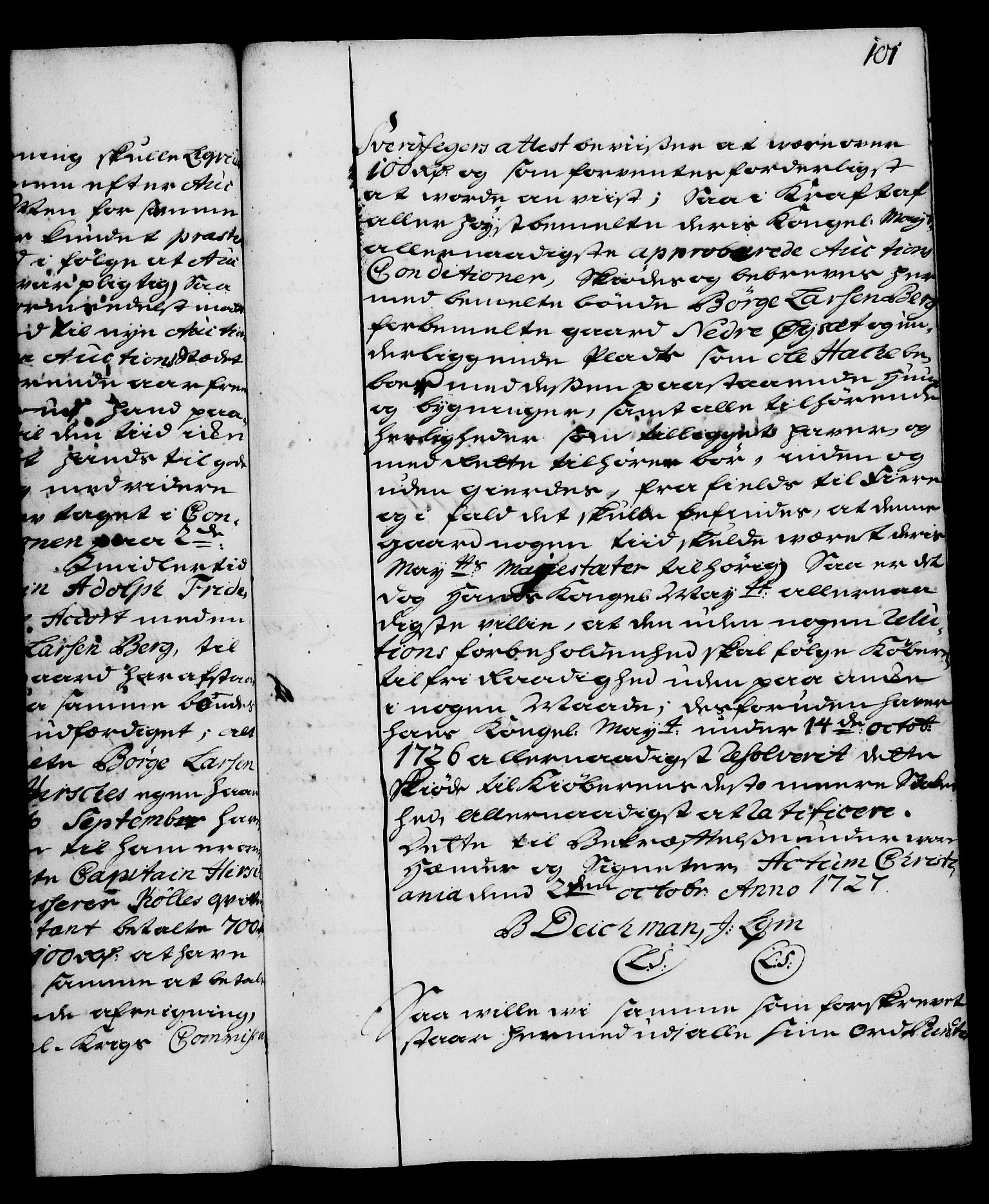 Rentekammeret, Kammerkanselliet, RA/EA-3111/G/Gg/Gga/L0003: Norsk ekspedisjonsprotokoll med register (merket RK 53.3), 1727-1734, p. 101