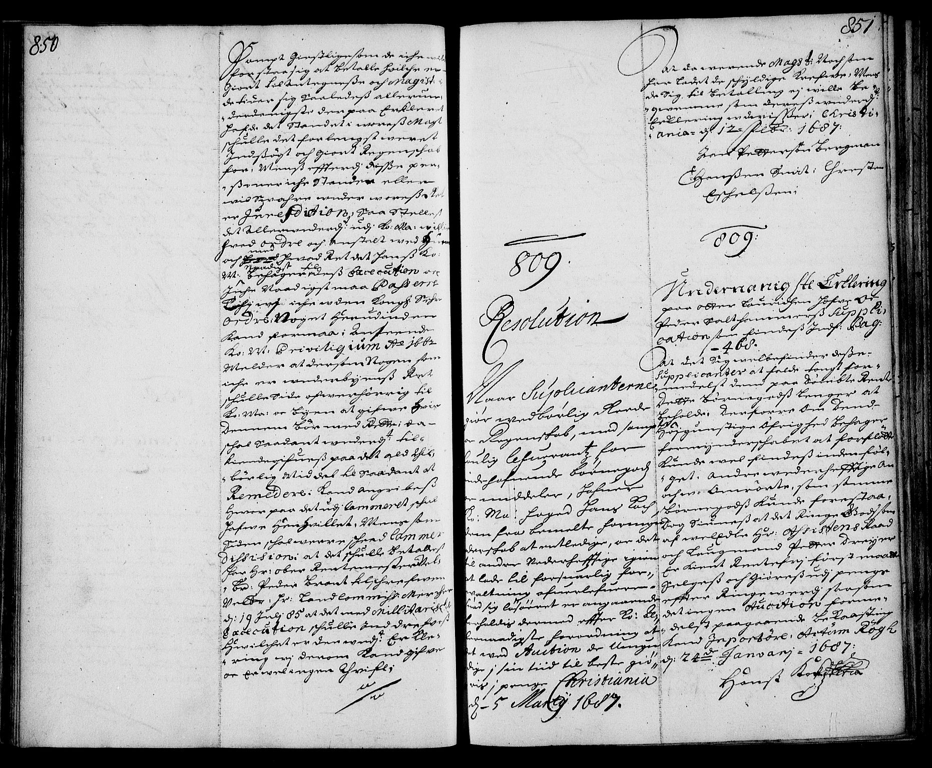 Stattholderembetet 1572-1771, RA/EA-2870/Ae/L0003: Supplikasjons- og resolusjonsprotokoll, 1686-1687, p. 850-851