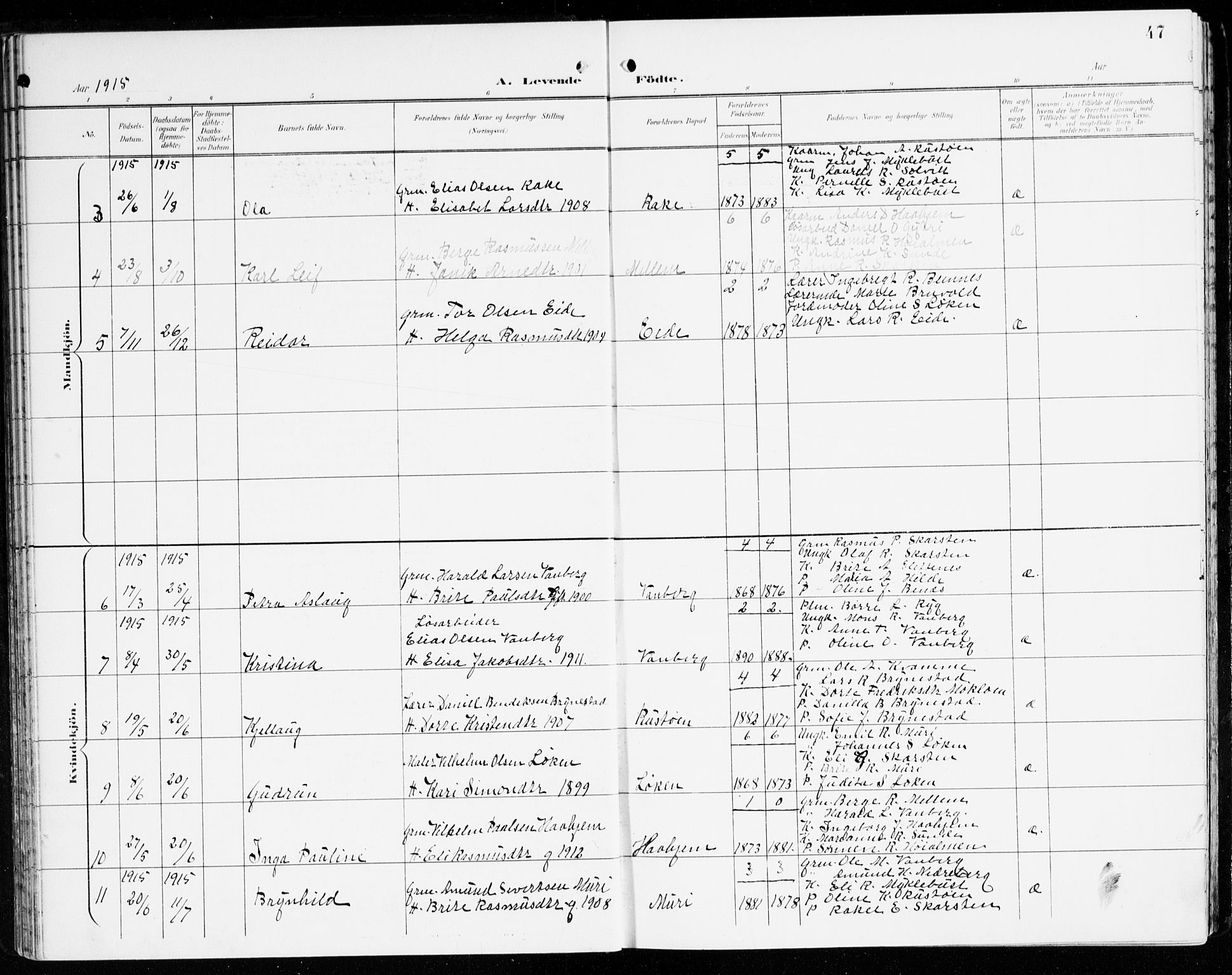 Innvik sokneprestembete, AV/SAB-A-80501: Parish register (official) no. C 2, 1900-1920, p. 47