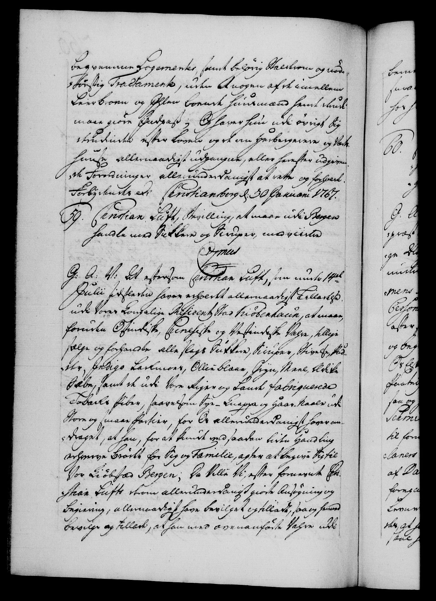 Danske Kanselli 1572-1799, AV/RA-EA-3023/F/Fc/Fca/Fcaa/L0043: Norske registre, 1766-1768, p. 260b