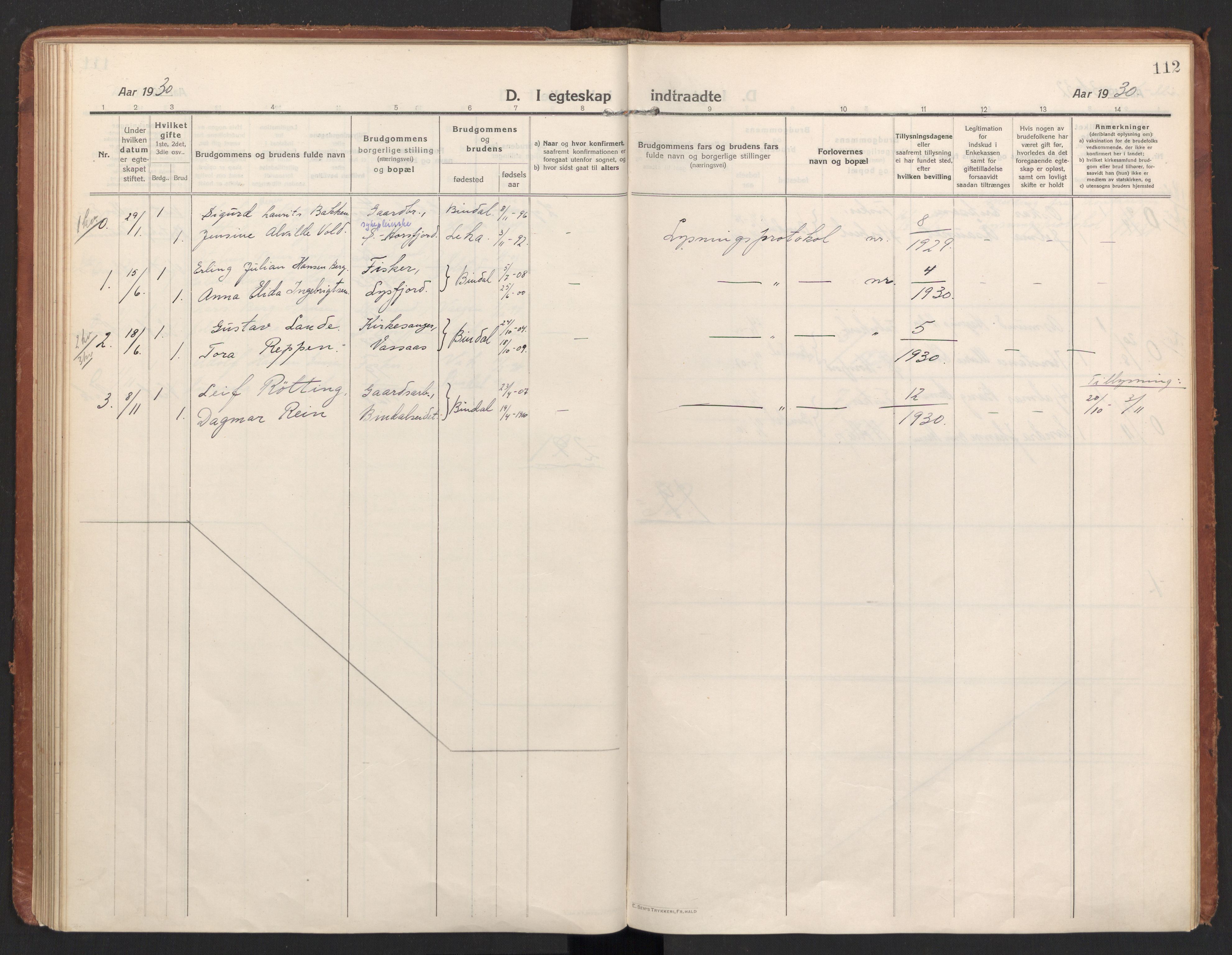 Ministerialprotokoller, klokkerbøker og fødselsregistre - Nordland, AV/SAT-A-1459/811/L0168: Parish register (official) no. 811A05, 1914-1932, p. 112