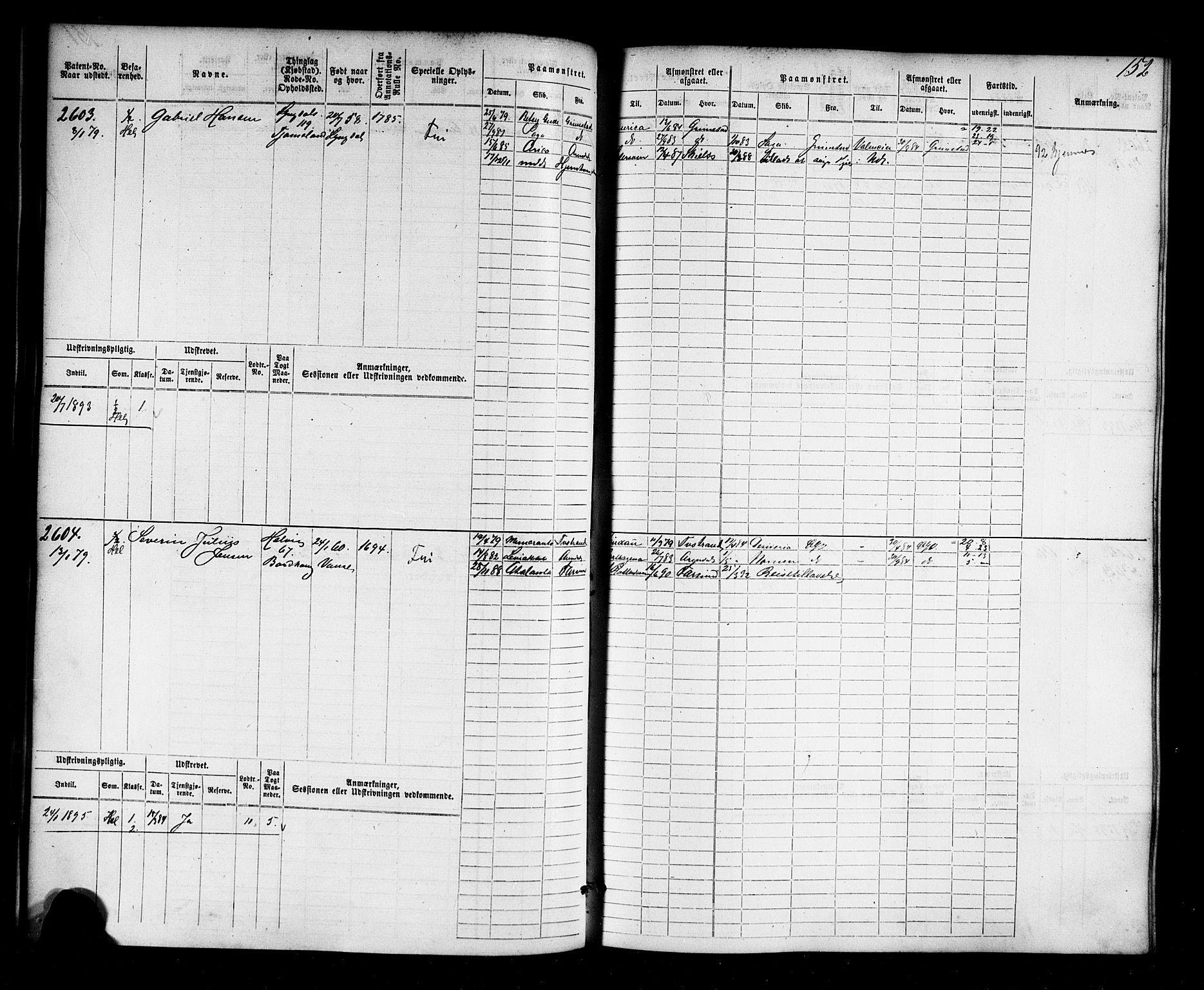 Farsund mønstringskrets, AV/SAK-2031-0017/F/Fb/L0018: Hovedrulle nr 2301-3066, Z-10, 1875-1914, p. 154