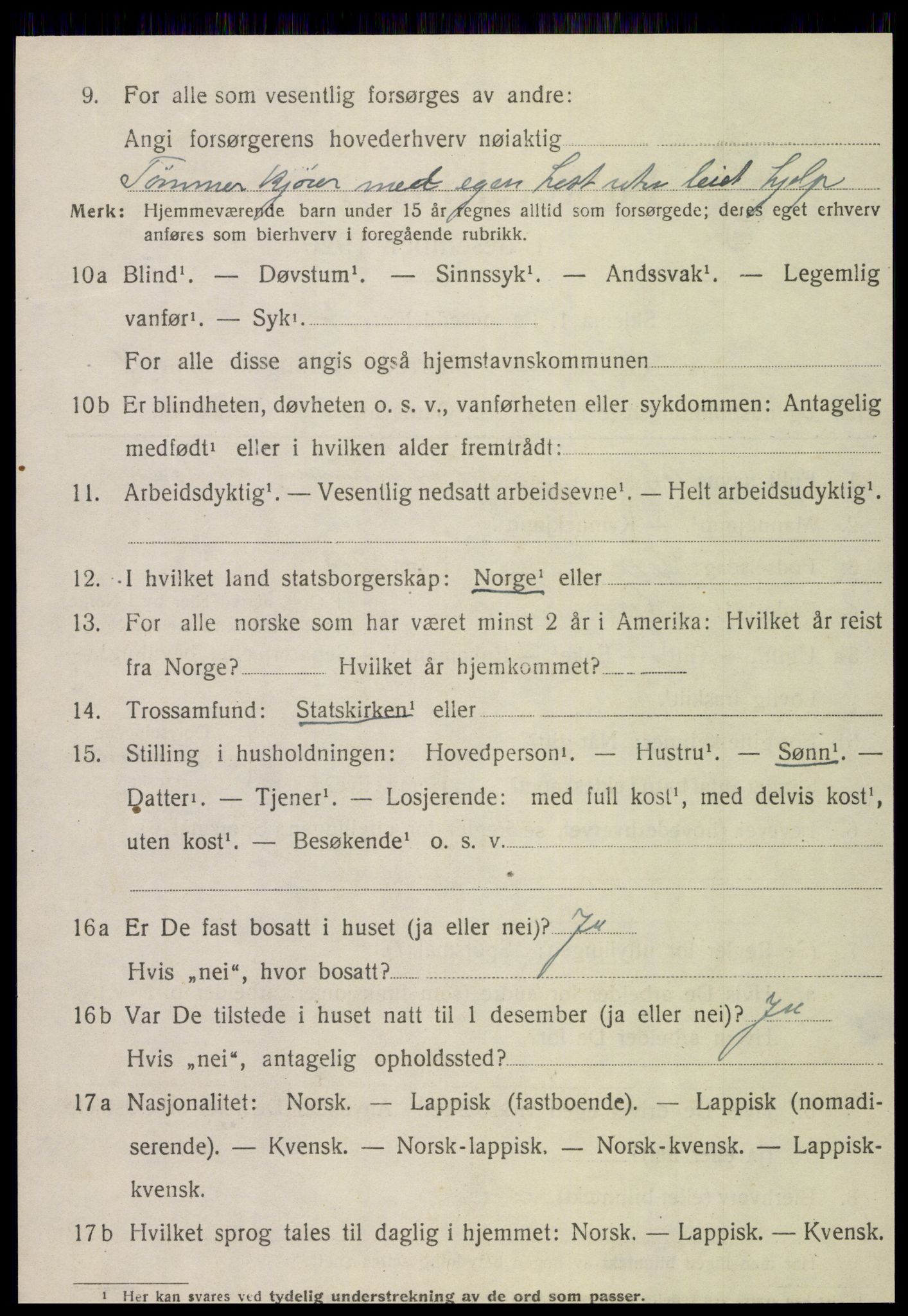 SAT, 1920 census for Snåsa, 1920, p. 5003