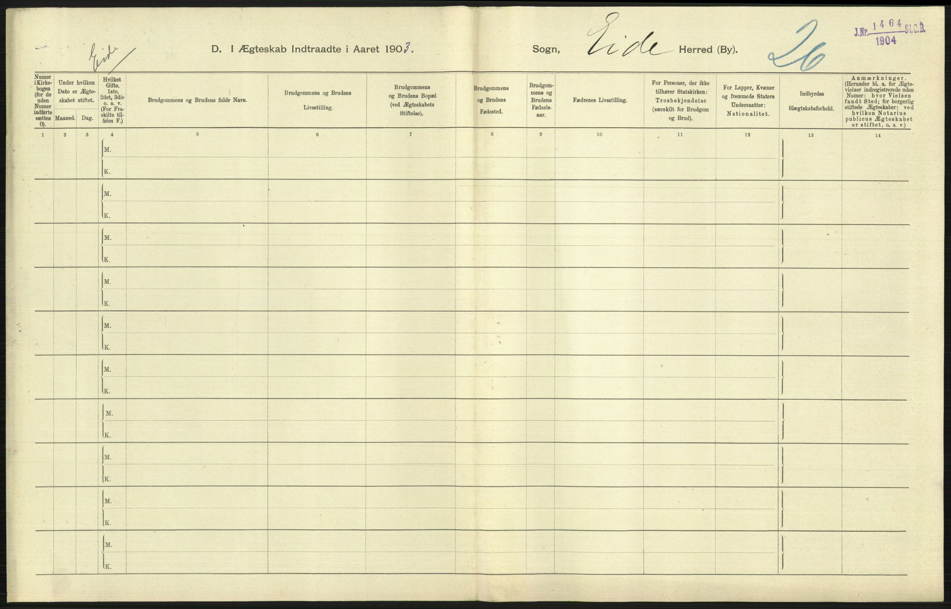 Statistisk sentralbyrå, Sosiodemografiske emner, Befolkning, AV/RA-S-2228/D/Df/Dfa/Dfaa/L0010: Nedenes amt: Fødte, gifte, døde, 1903, p. 295