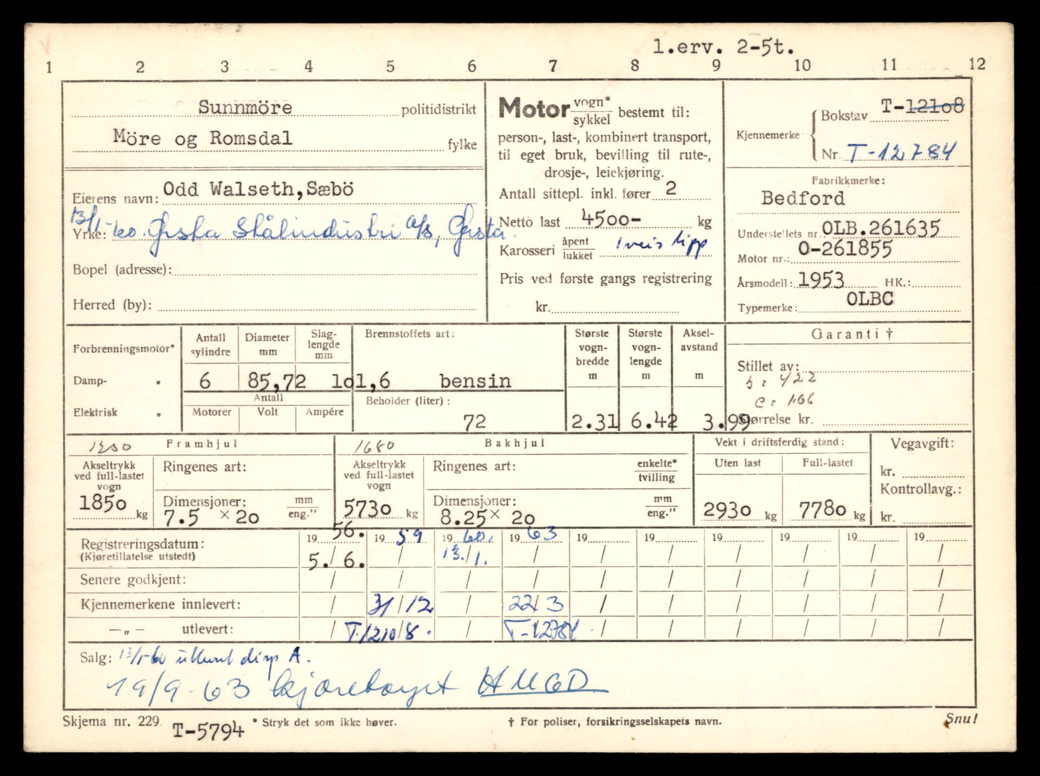 Møre og Romsdal vegkontor - Ålesund trafikkstasjon, AV/SAT-A-4099/F/Fe/L0035: Registreringskort for kjøretøy T 12653 - T 12829, 1927-1998, p. 2238