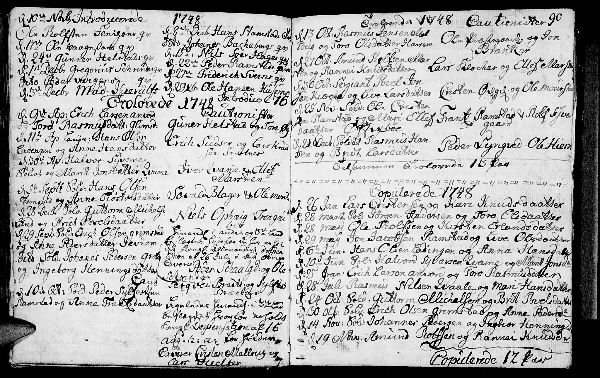 Lom prestekontor, SAH/PREST-070/K/L0001: Parish register (official) no. 1, 1733-1748, p. 90