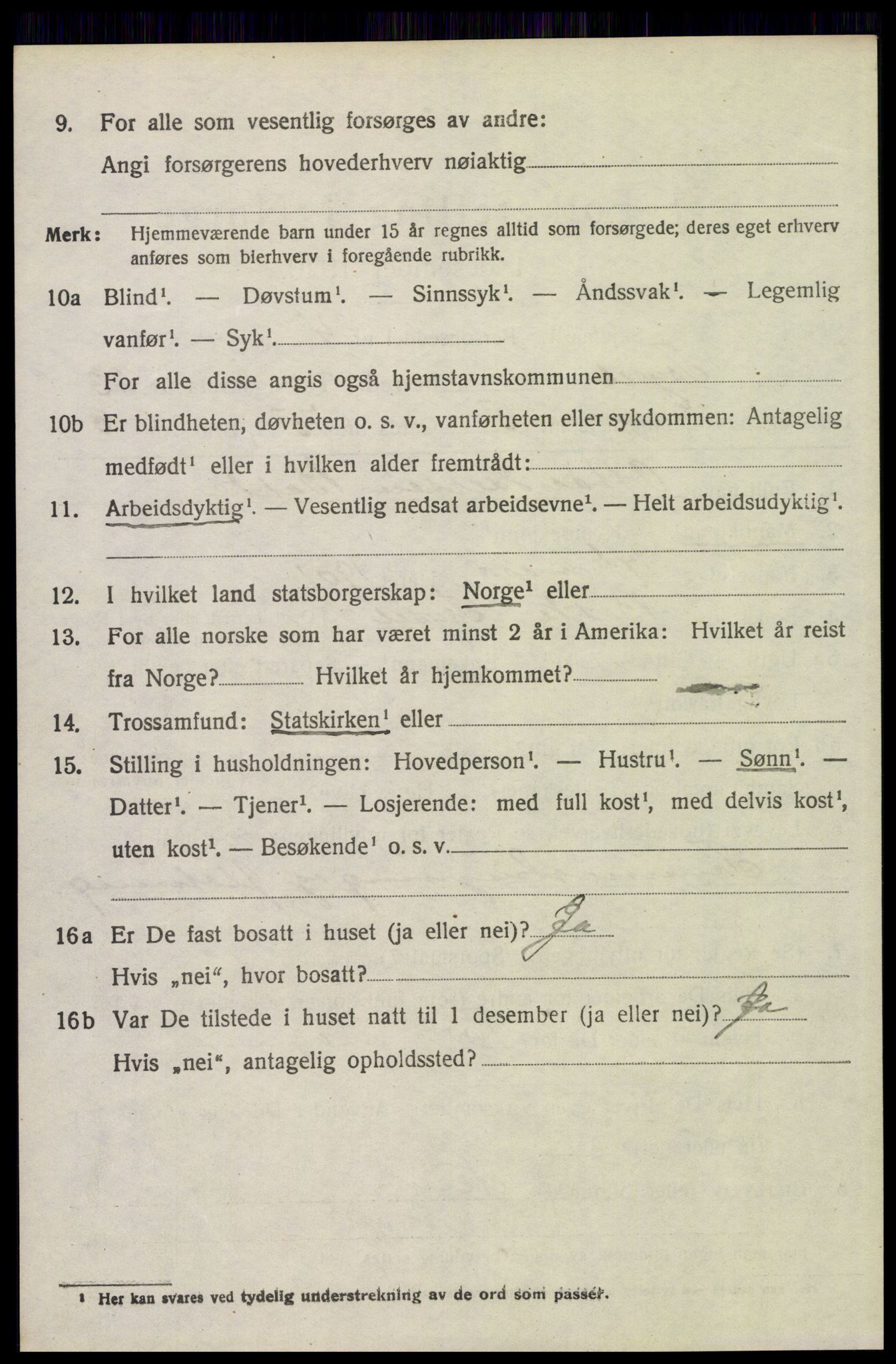 SAH, 1920 census for Trysil, 1920, p. 15012