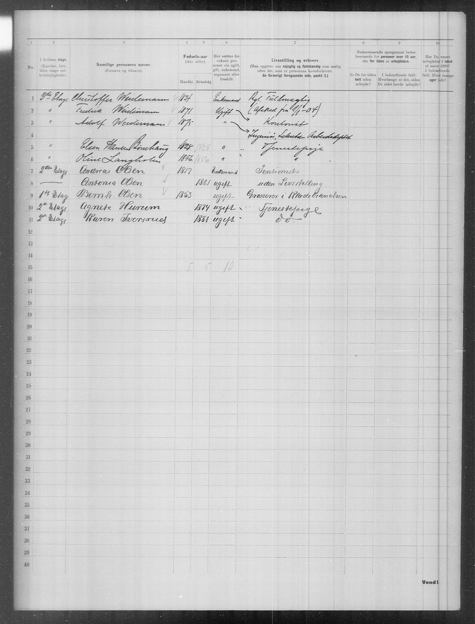 OBA, Municipal Census 1903 for Kristiania, 1903, p. 8797