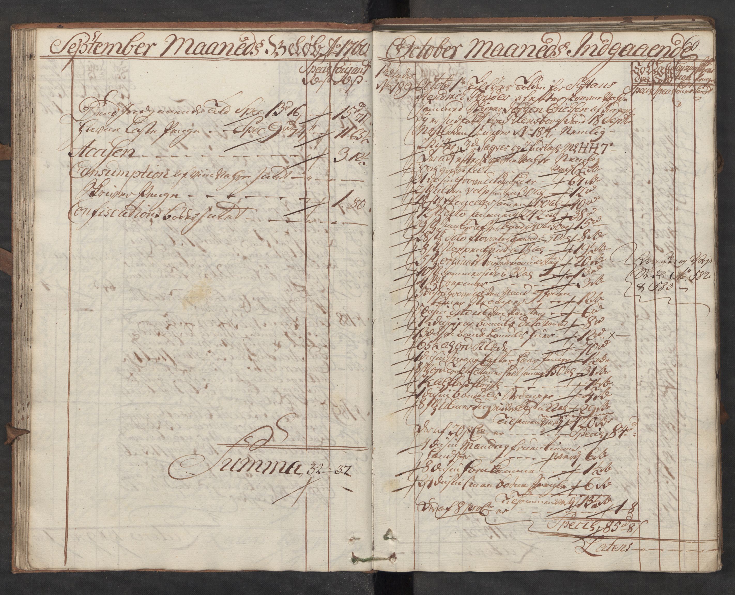 Generaltollkammeret, tollregnskaper, AV/RA-EA-5490/R13/L0028/0001: Tollregnskaper Kragerø / Inngående hovedtollbok, 1760, p. 59b-60a