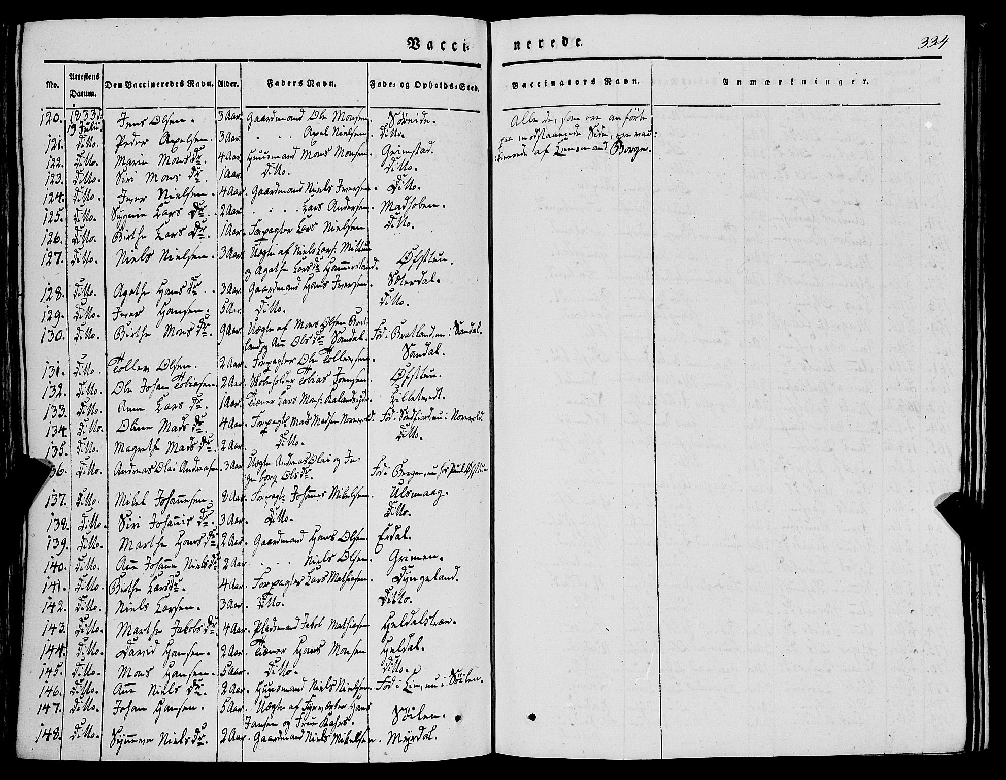 Fana Sokneprestembete, AV/SAB-A-75101/H/Haa/Haaa/L0008: Parish register (official) no. A 8, 1829-1851, p. 334