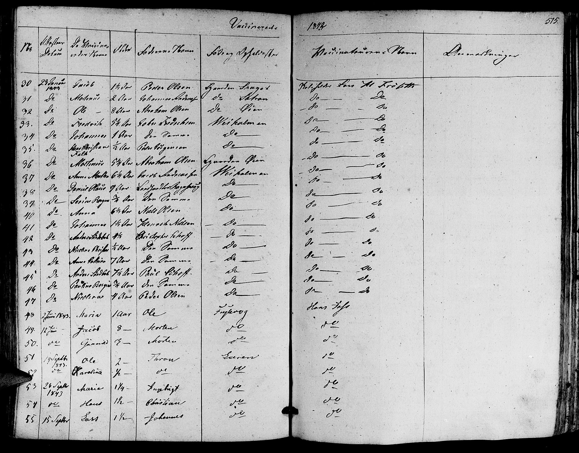 Ministerialprotokoller, klokkerbøker og fødselsregistre - Møre og Romsdal, AV/SAT-A-1454/581/L0936: Parish register (official) no. 581A04, 1836-1852, p. 515