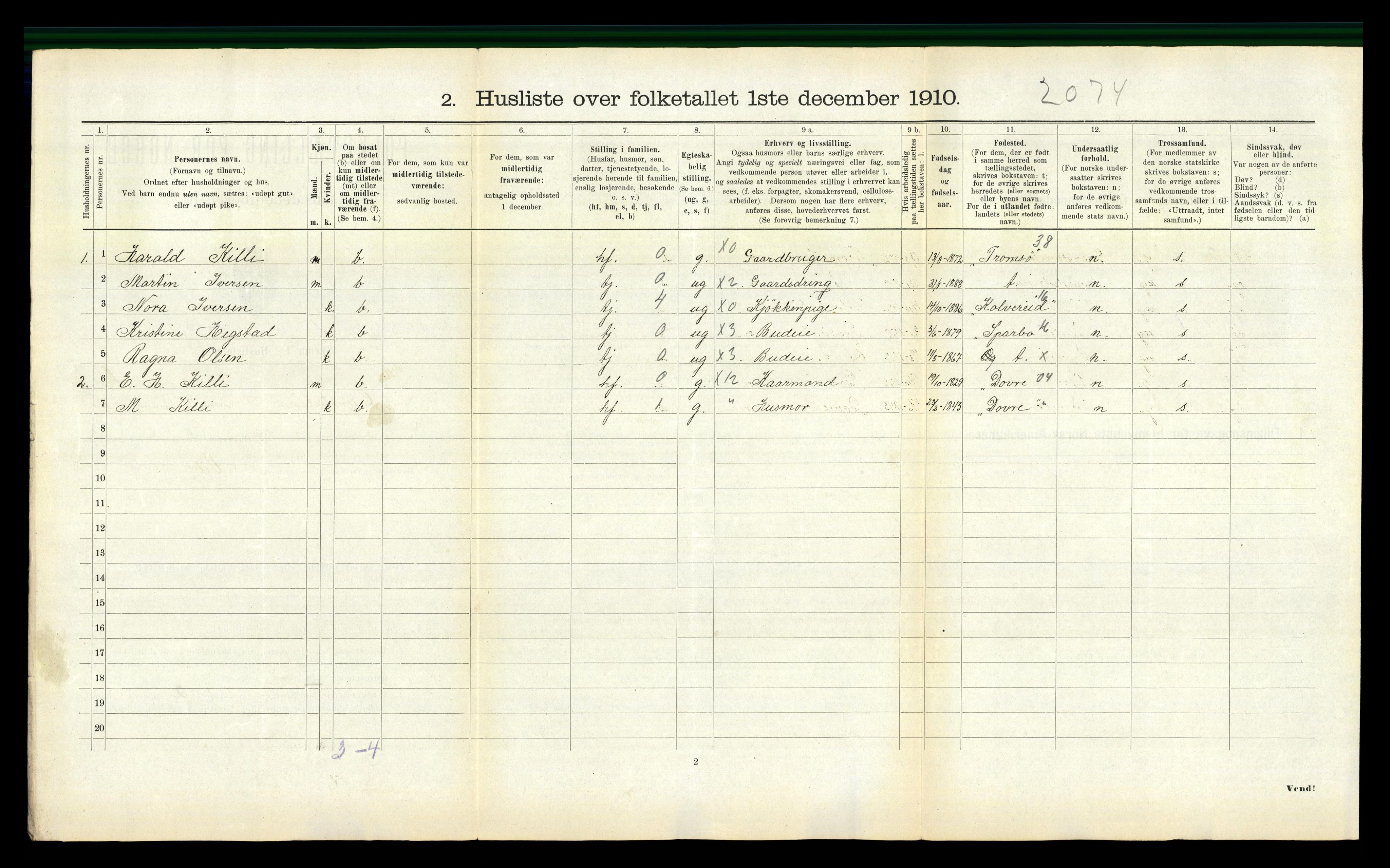 RA, 1910 census for Ogndal, 1910, p. 153