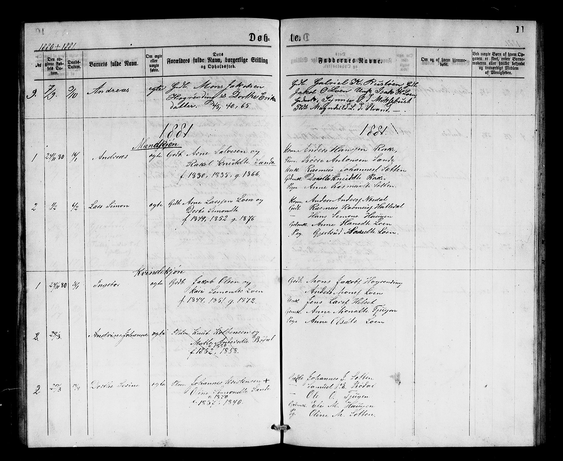 Stryn Sokneprestembete, SAB/A-82501: Parish register (copy) no. B 2, 1877-1881, p. 11