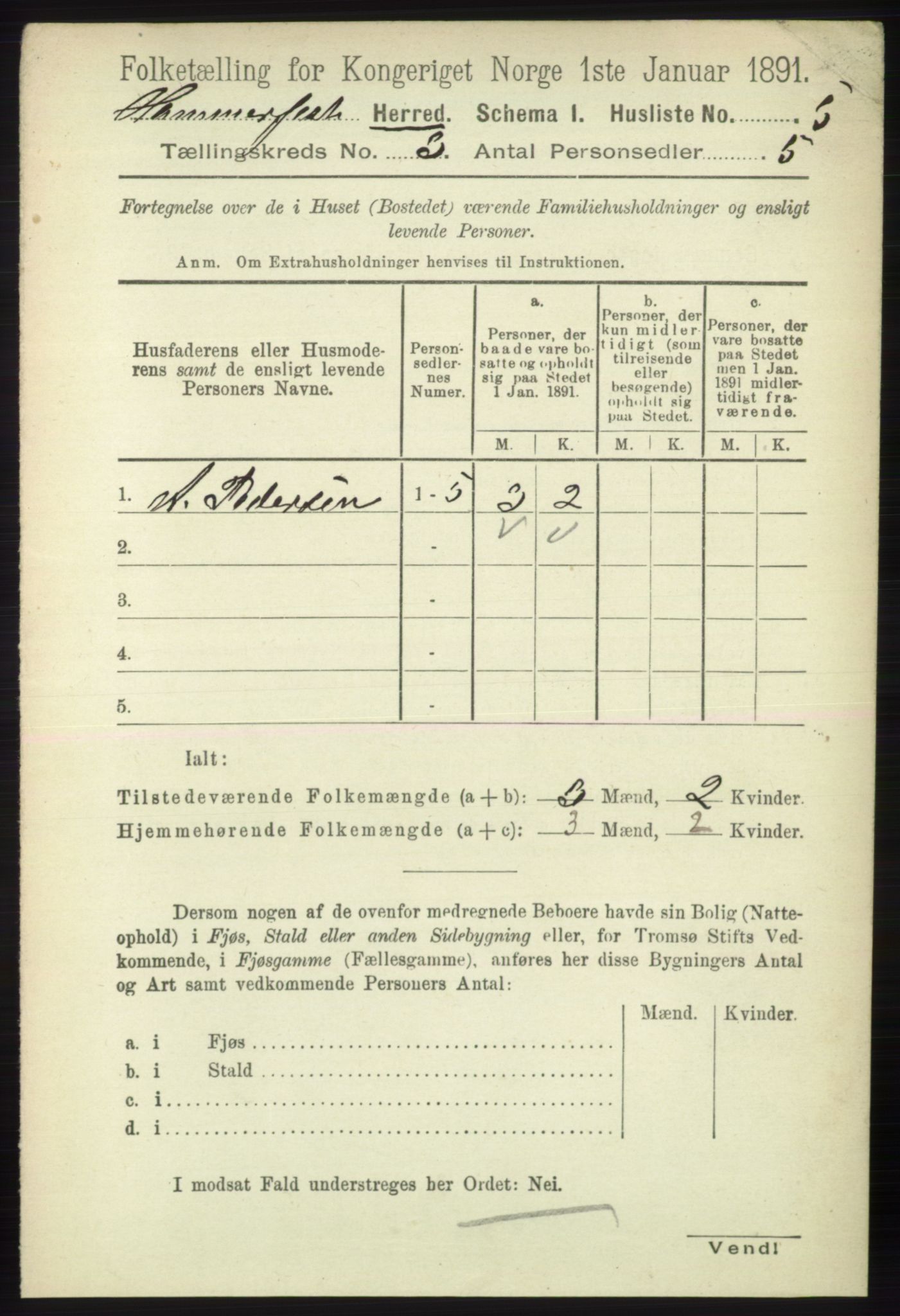 RA, 1891 census for 2016 Hammerfest, 1891, p. 994