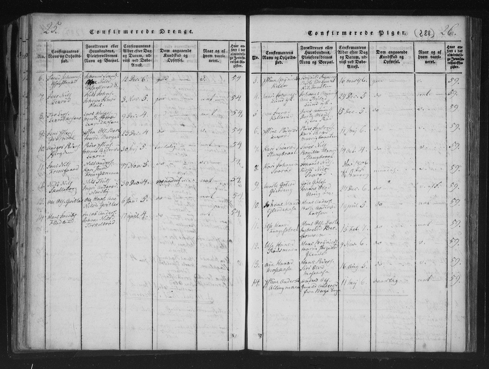 Aremark prestekontor Kirkebøker, SAO/A-10899/F/Fc/L0001: Parish register (official) no. III 1, 1814-1834, p. 25-26