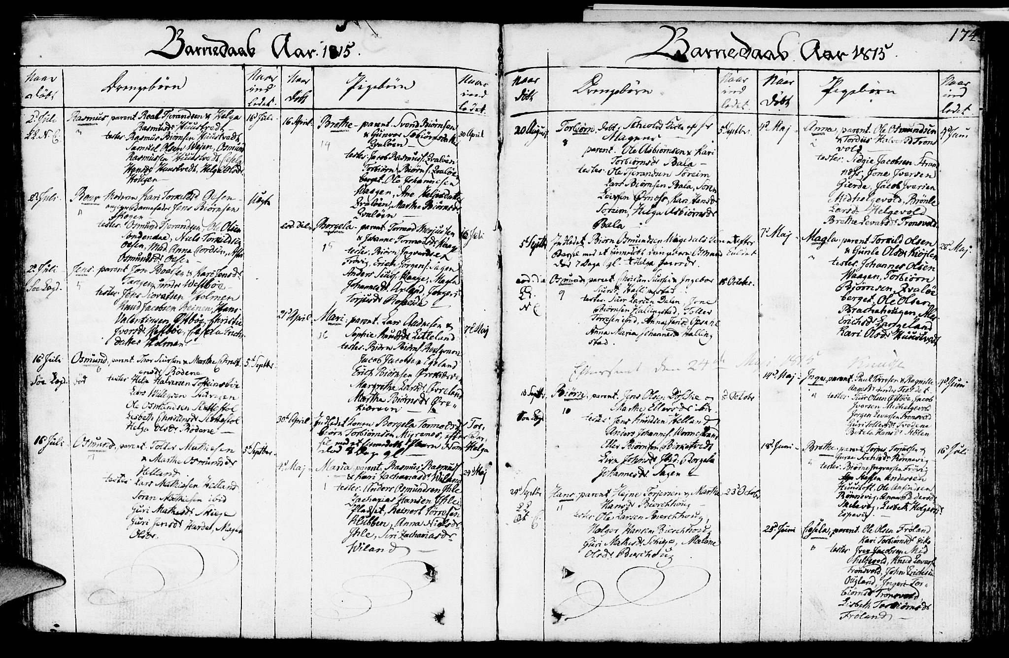 Vikedal sokneprestkontor, SAST/A-101840/01/IV: Parish register (official) no. A 2, 1779-1817, p. 174