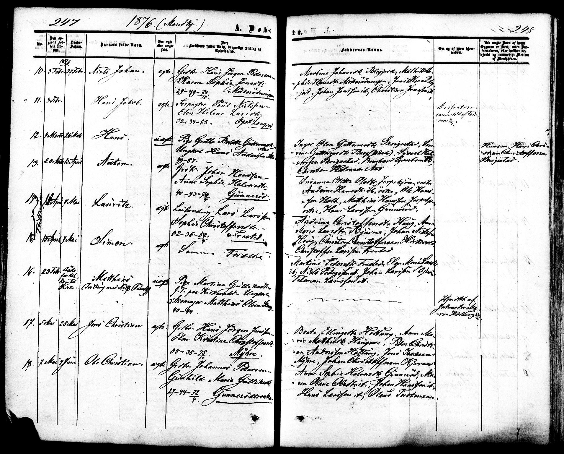 Ramnes kirkebøker, SAKO/A-314/F/Fa/L0006: Parish register (official) no. I 6, 1862-1877, p. 247-248