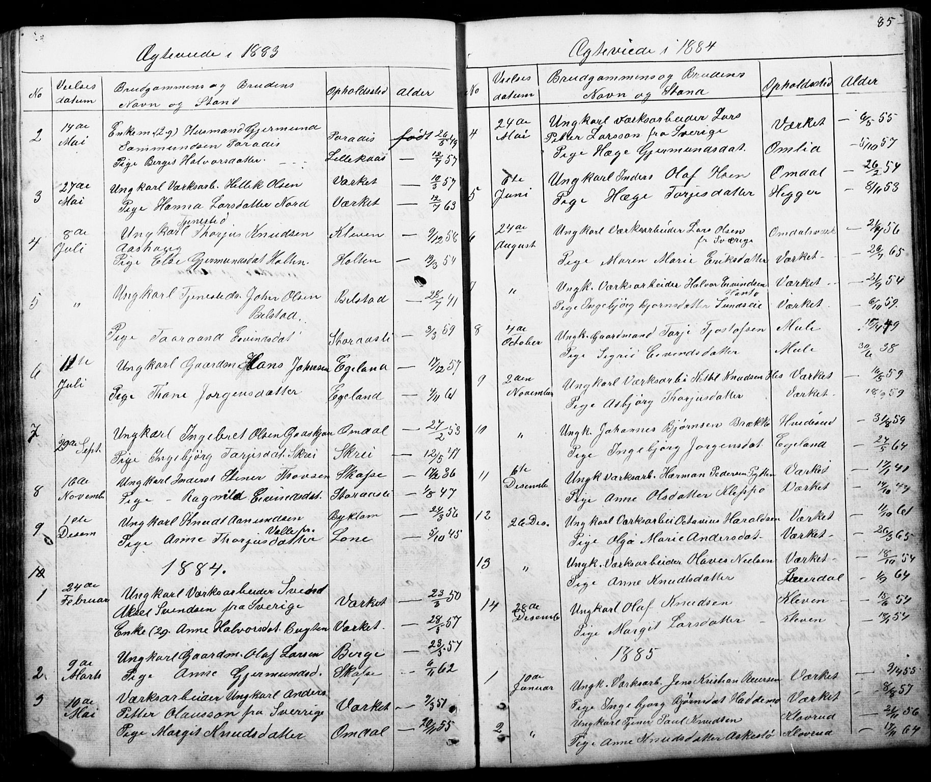 Mo kirkebøker, AV/SAKO-A-286/G/Gb/L0002: Parish register (copy) no. II 2, 1851-1890, p. 85