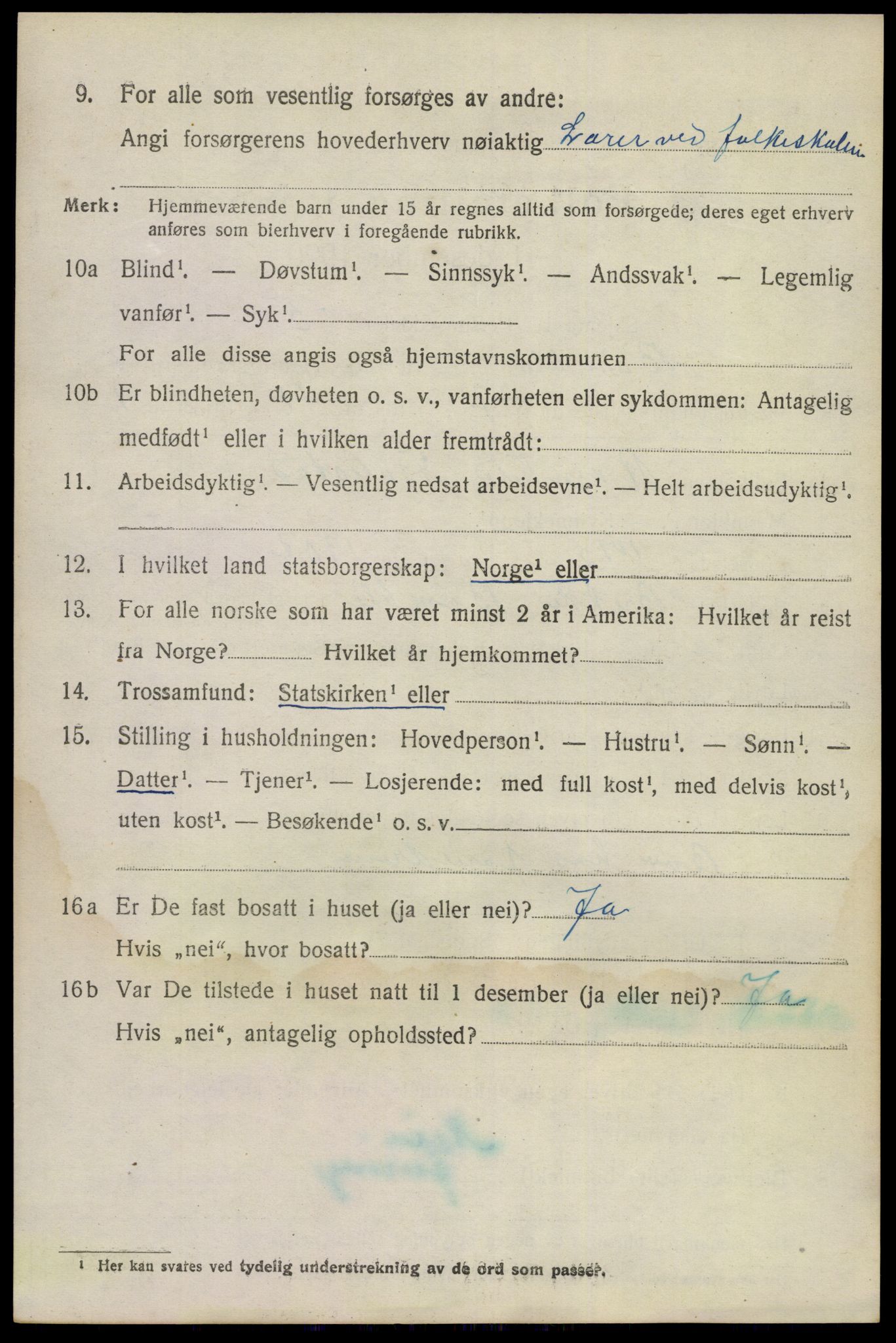 SAKO, 1920 census for Bamble, 1920, p. 7794