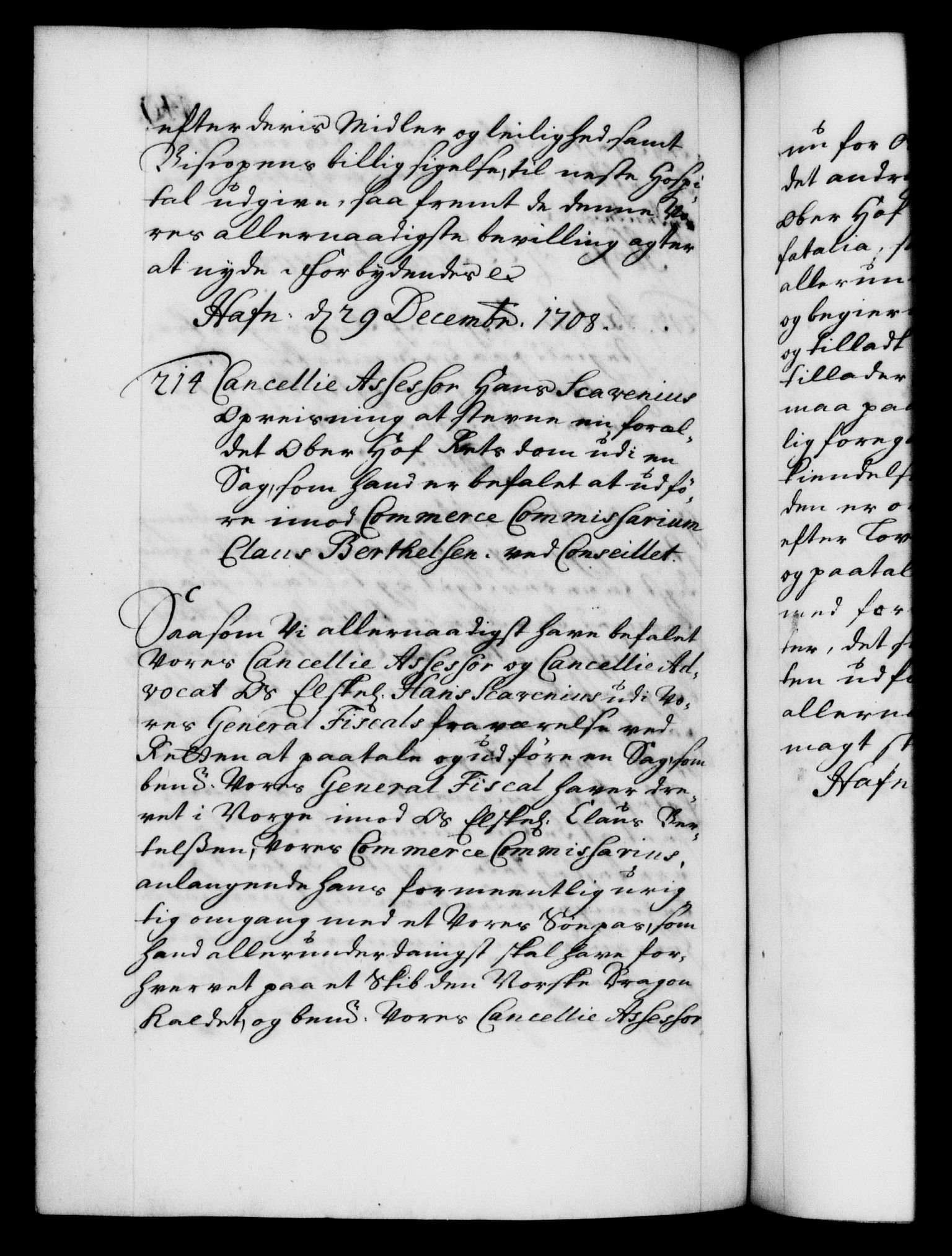 Danske Kanselli 1572-1799, RA/EA-3023/F/Fc/Fca/Fcaa/L0020: Norske registre, 1708-1711, p. 149b