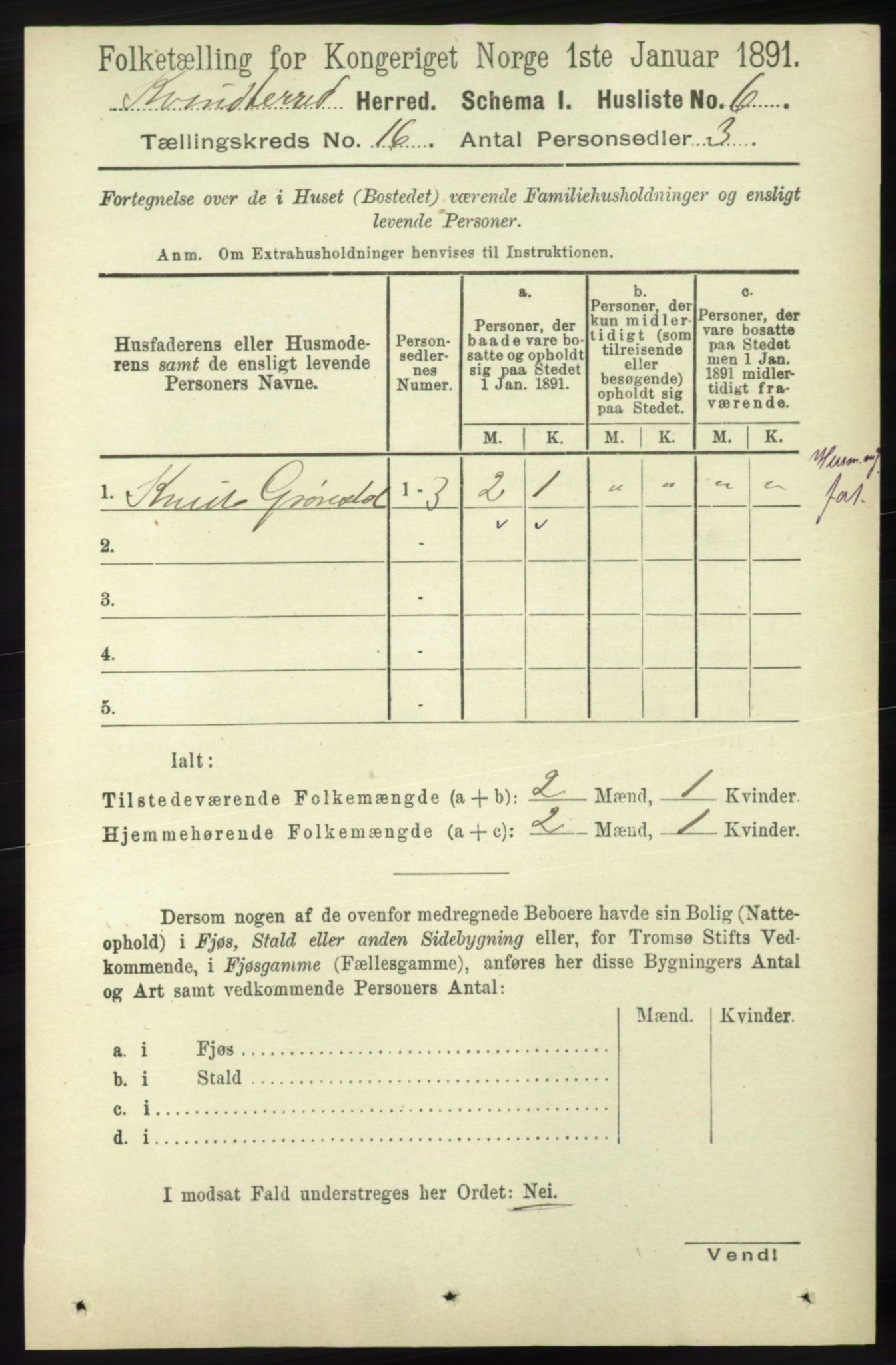 RA, 1891 census for 1224 Kvinnherad, 1891, p. 5379