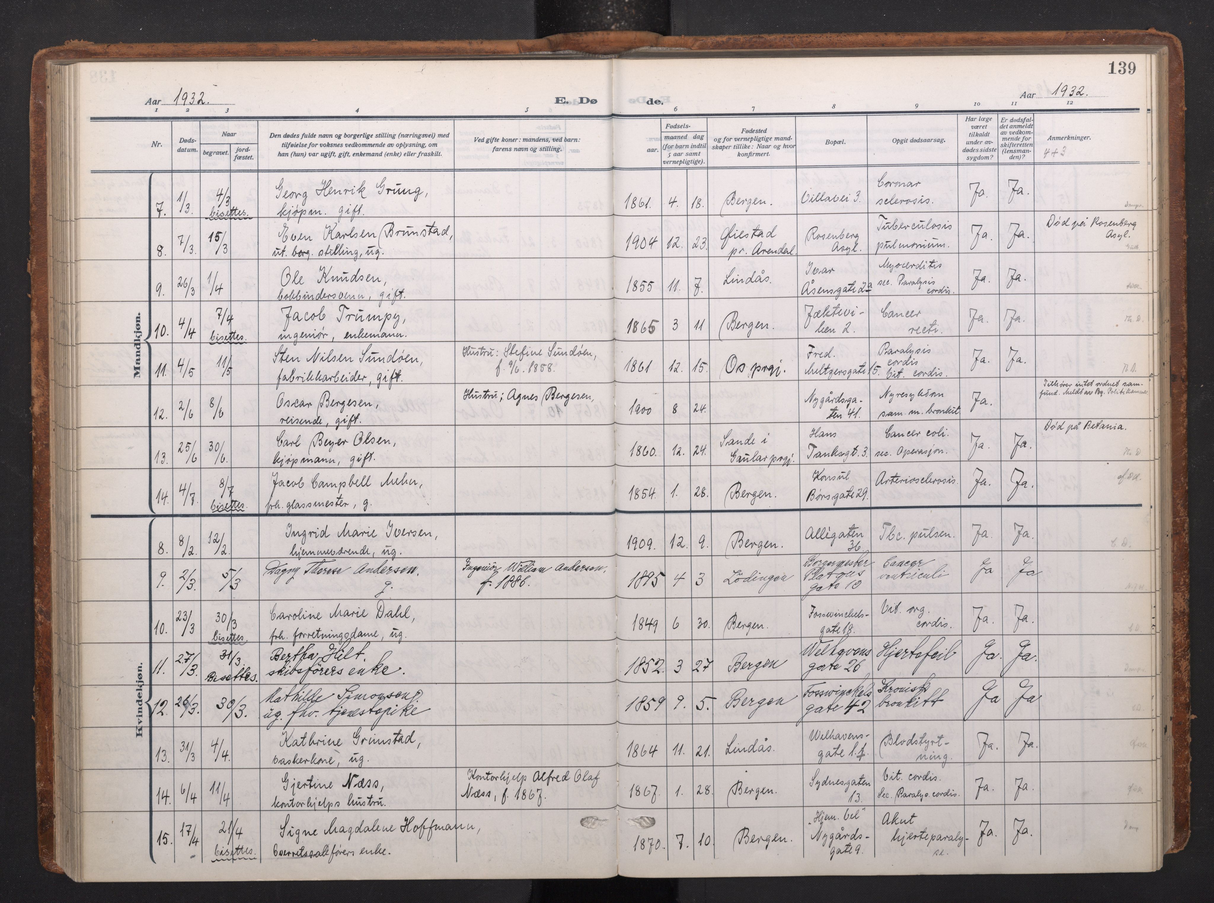 Johanneskirken sokneprestembete, AV/SAB-A-76001/H/Haa/L0020: Parish register (official) no. E 2, 1916-1951, p. 139