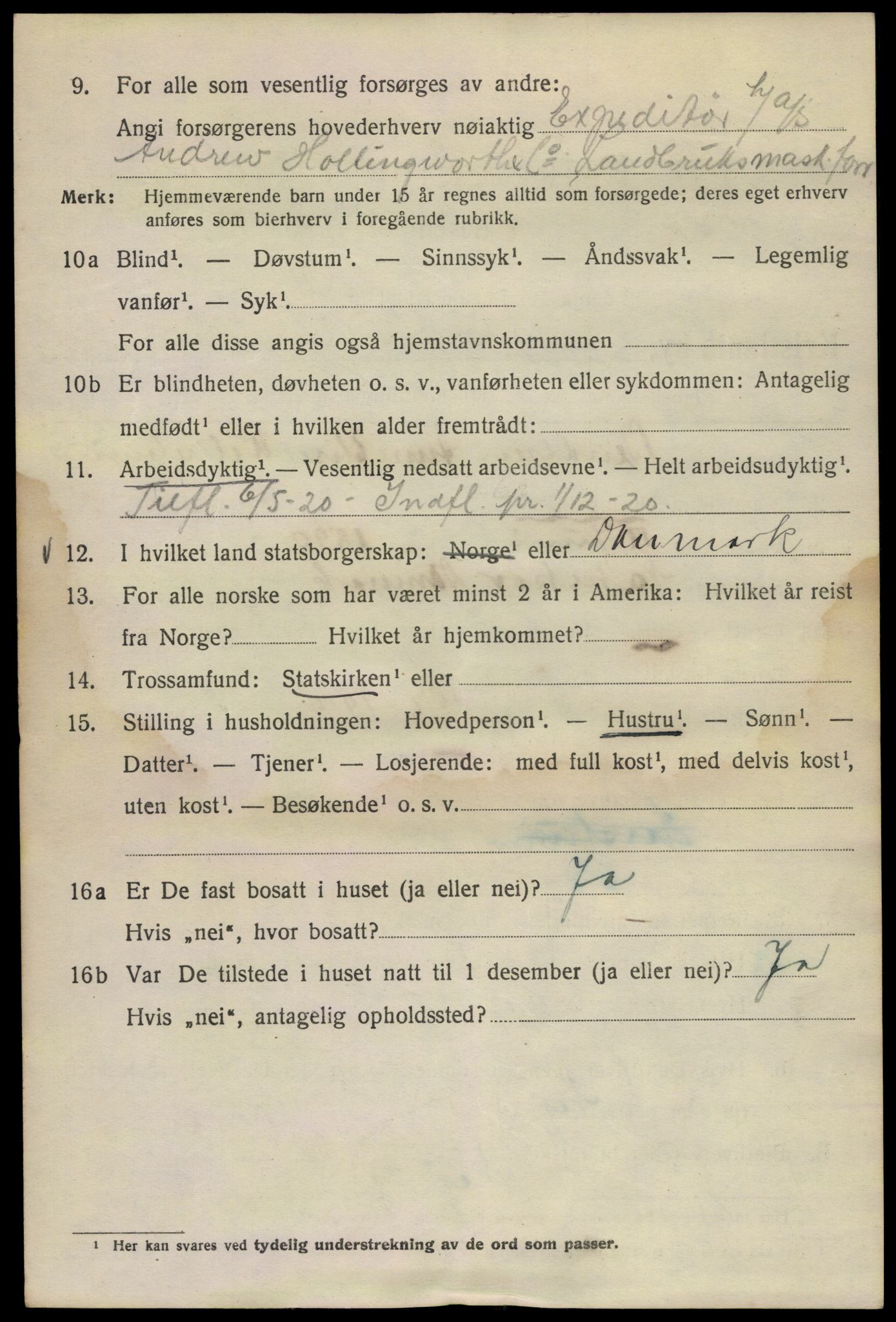 SAO, 1920 census for Kristiania, 1920, p. 215060