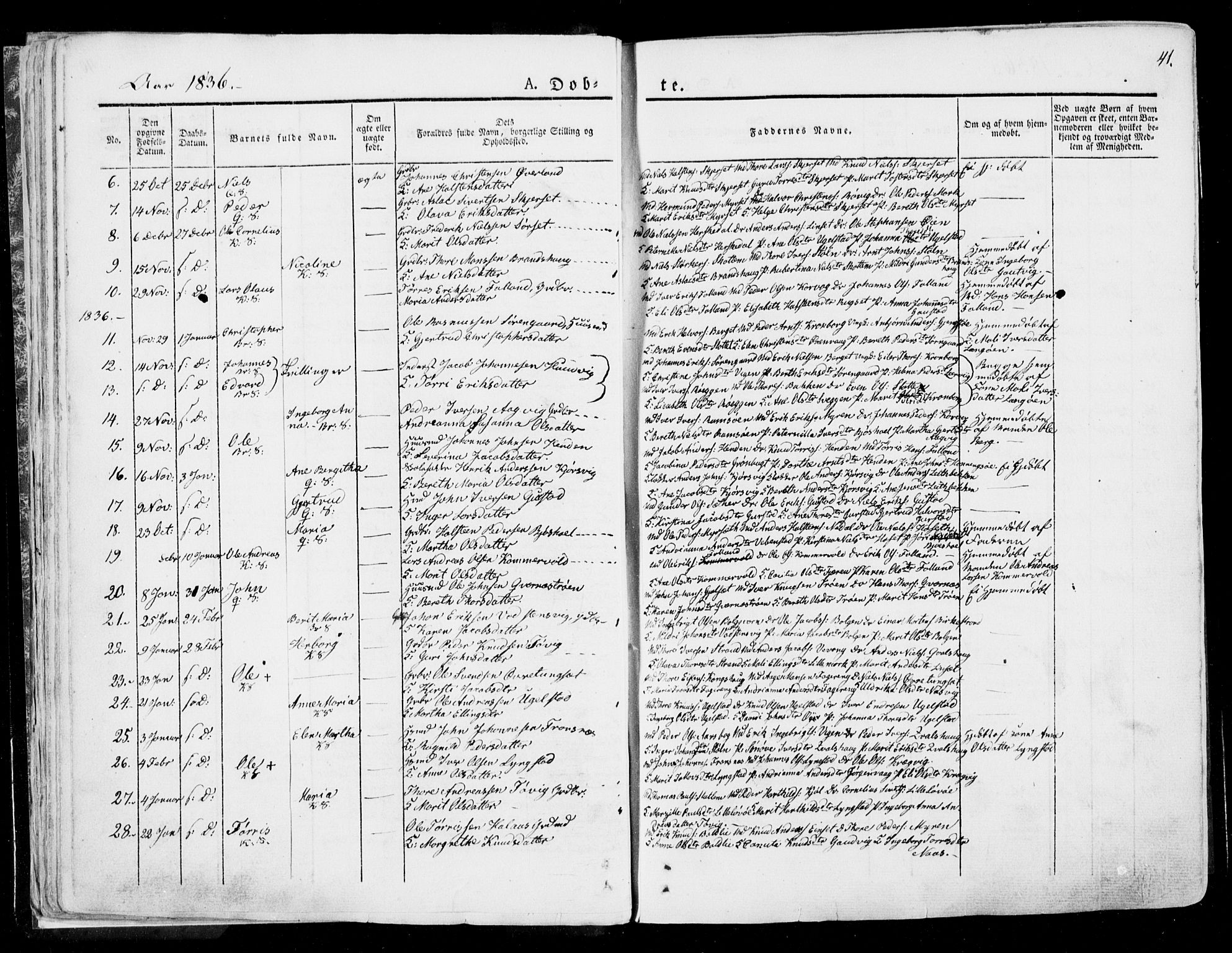 Ministerialprotokoller, klokkerbøker og fødselsregistre - Møre og Romsdal, AV/SAT-A-1454/568/L0803: Parish register (official) no. 568A10, 1830-1853, p. 41