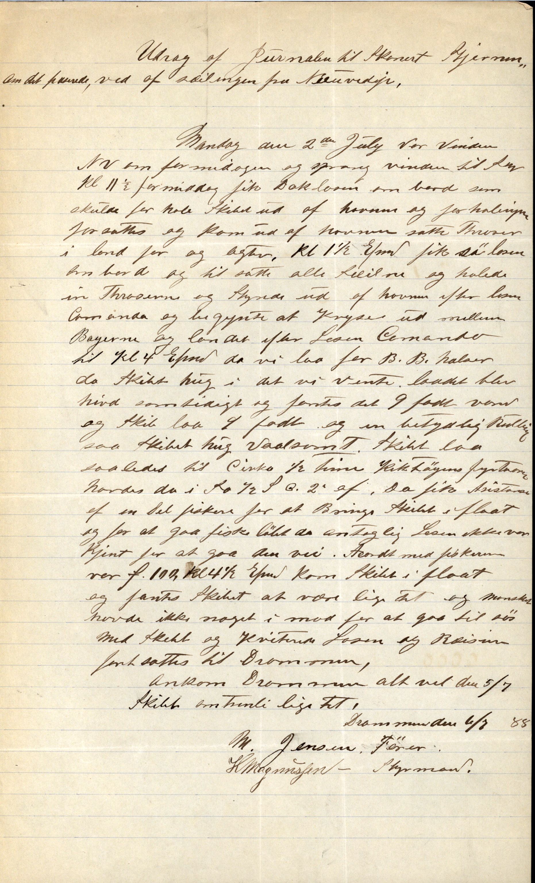 Pa 63 - Østlandske skibsassuranceforening, VEMU/A-1079/G/Ga/L0022/0010: Havaridokumenter / Salvator, Sleipner, Speed, Spica, Stjernen, 1888, p. 109