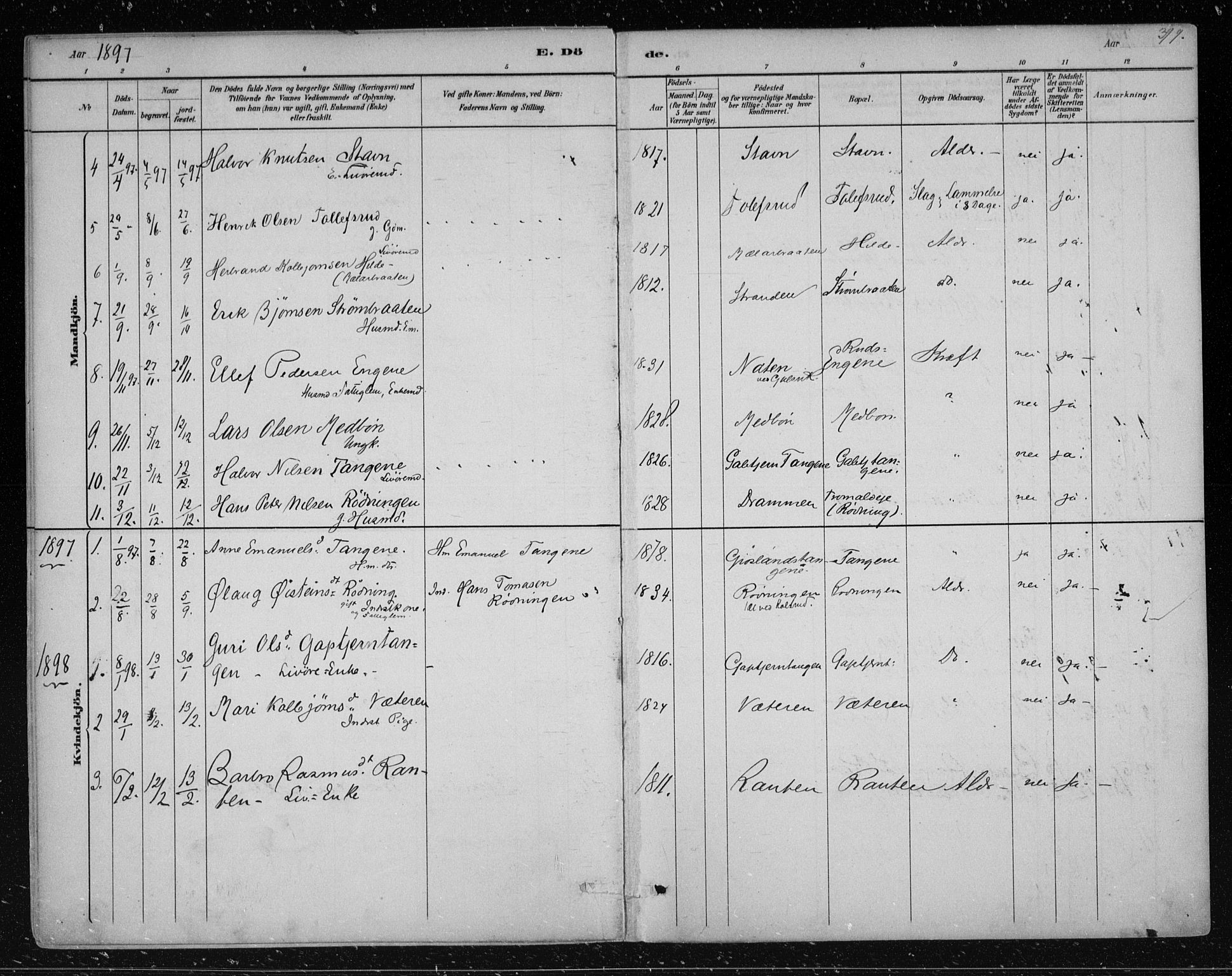 Nes kirkebøker, SAKO/A-236/F/Fa/L0012: Parish register (official) no. 12, 1881-1917, p. 299