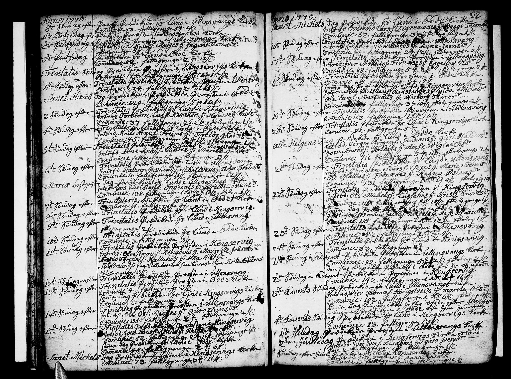 Ullensvang sokneprestembete, AV/SAB-A-78701/H/Haa: Parish register (official) no. A 6 /1, 1758-1788, p. 32