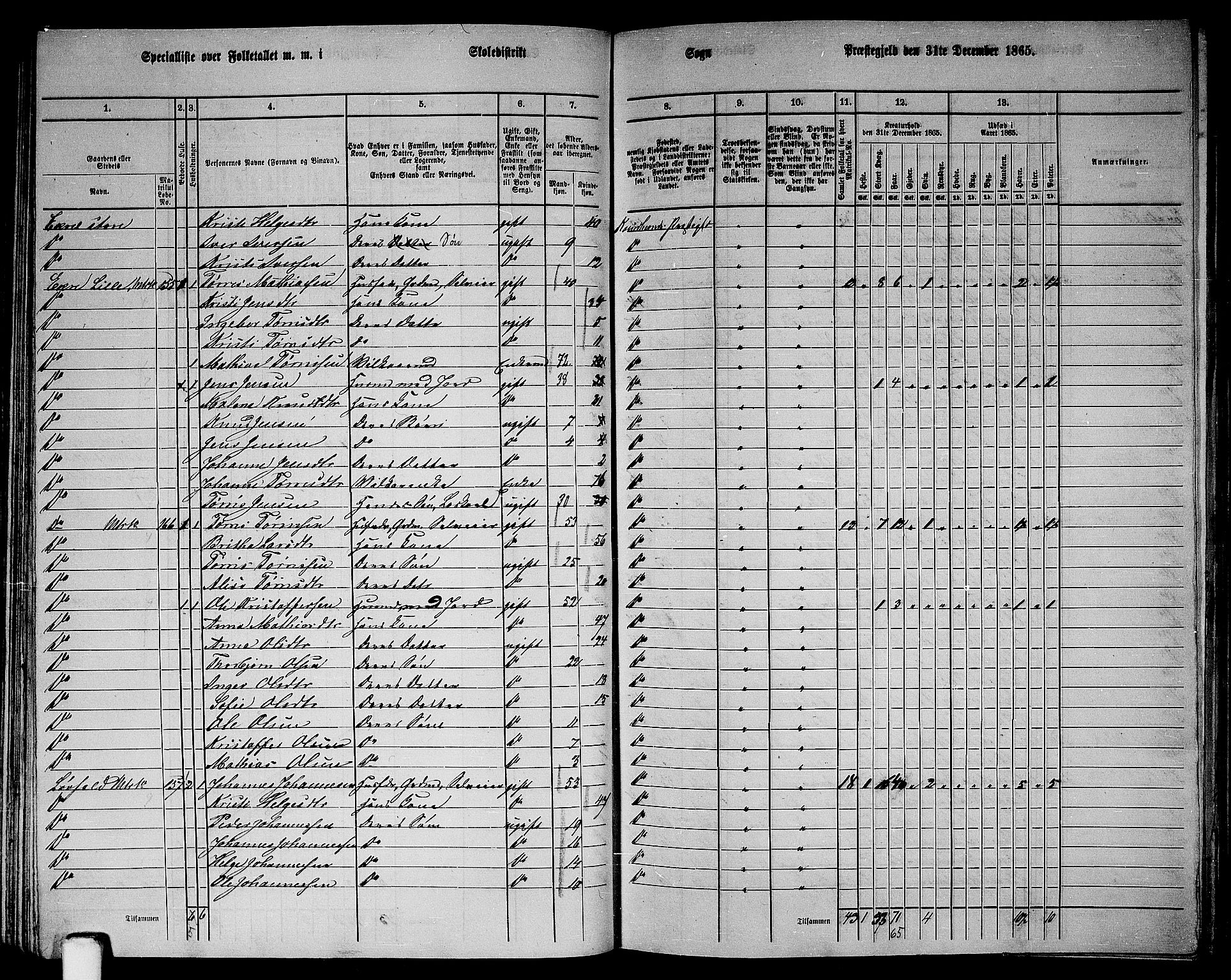 RA, 1865 census for Kvinnherad, 1865, p. 88