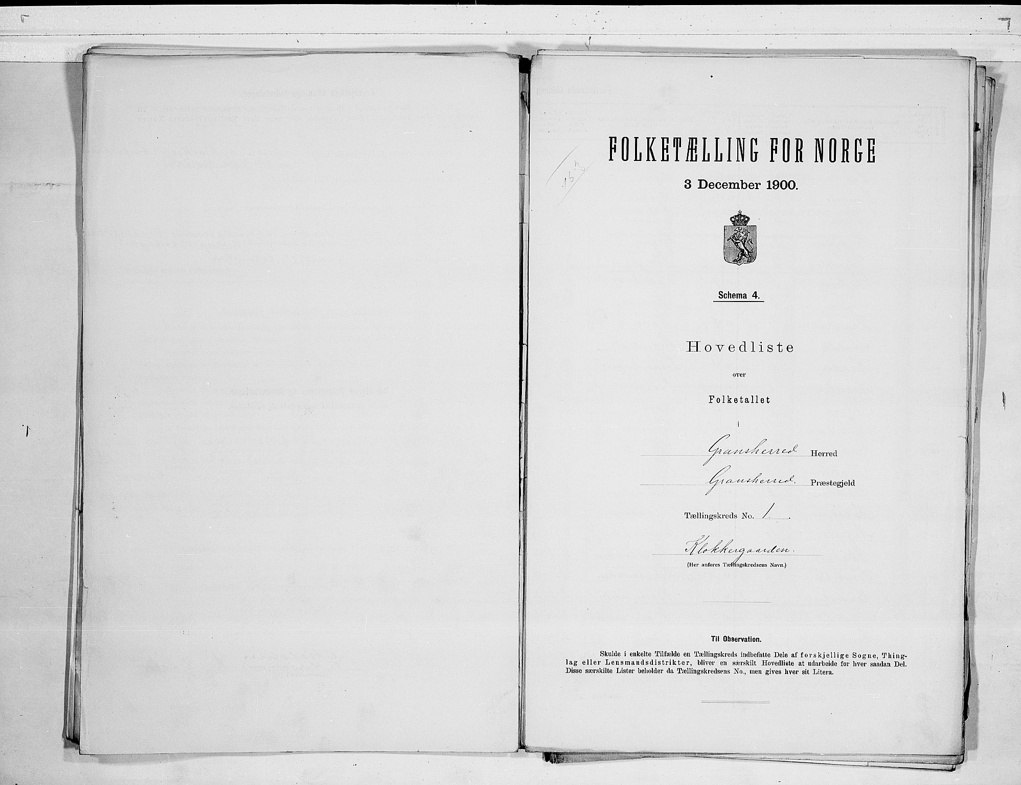 SAKO, 1900 census for Gransherad, 1900, p. 4