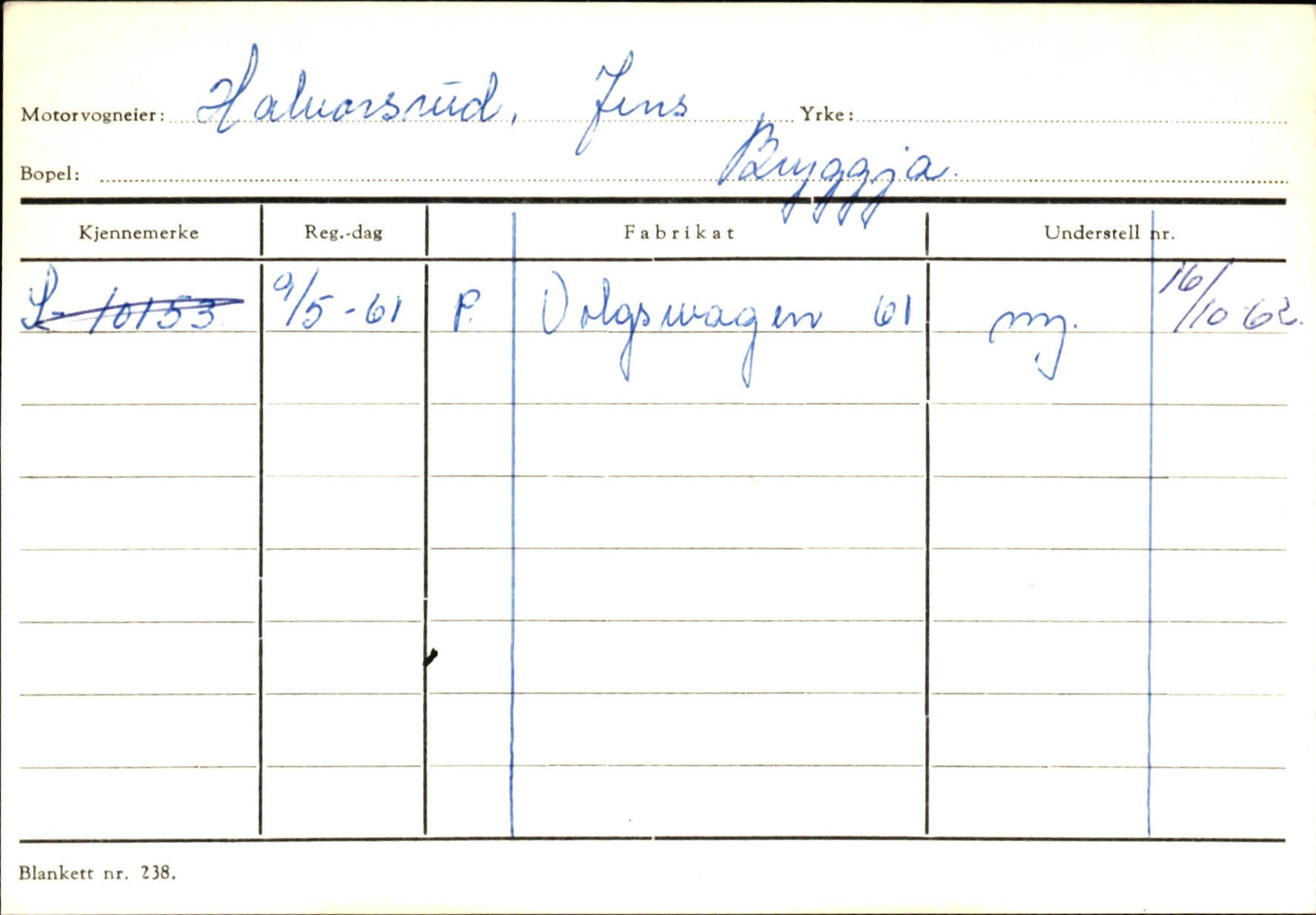 Statens vegvesen, Sogn og Fjordane vegkontor, SAB/A-5301/4/F/L0144: Registerkort Vågsøy A-R, 1945-1975, p. 881