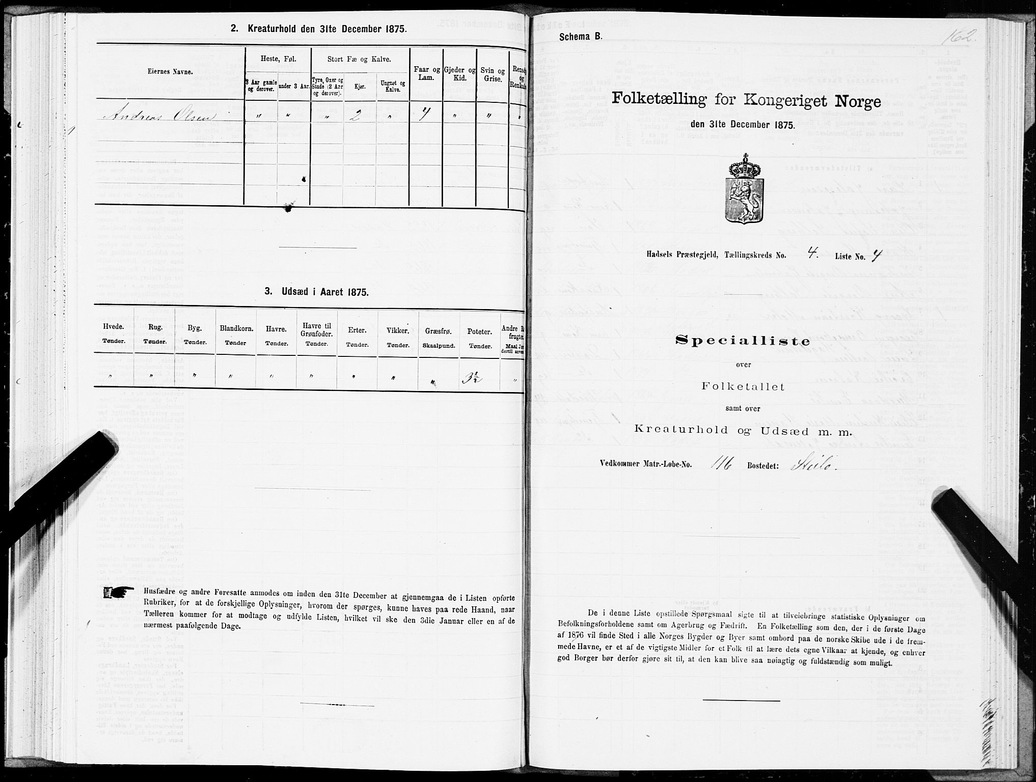 SAT, 1875 census for 1866P Hadsel, 1875, p. 2162