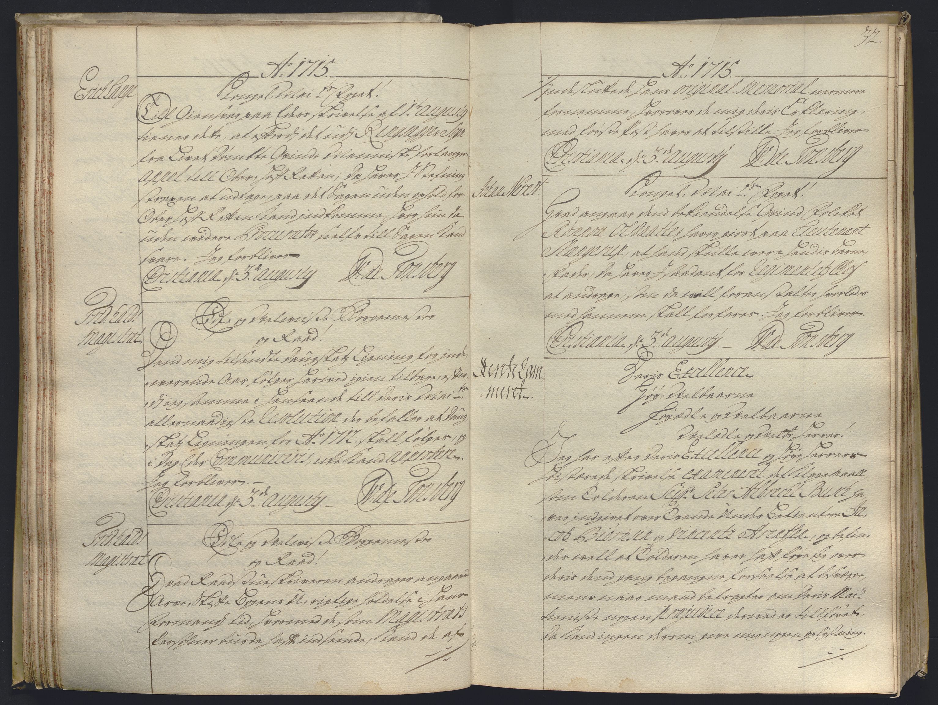 Kristiania stiftamt, AV/SAO-A-10386/B/Ba/L0004: Kopibok, 1715-1717, p. 31b-32a