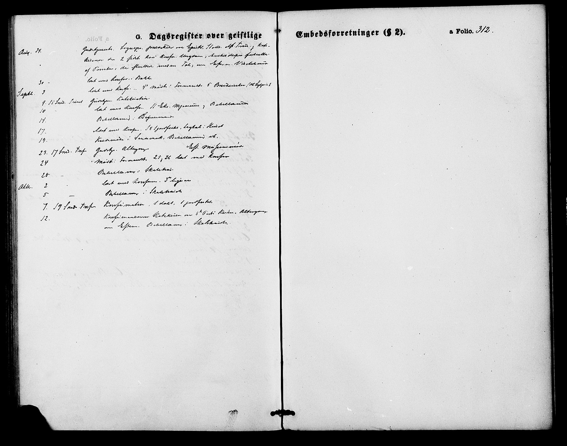 Bakke sokneprestkontor, SAK/1111-0002/F/Fa/Faa/L0007: Parish register (official) no. A 7, 1877-1886, p. 312