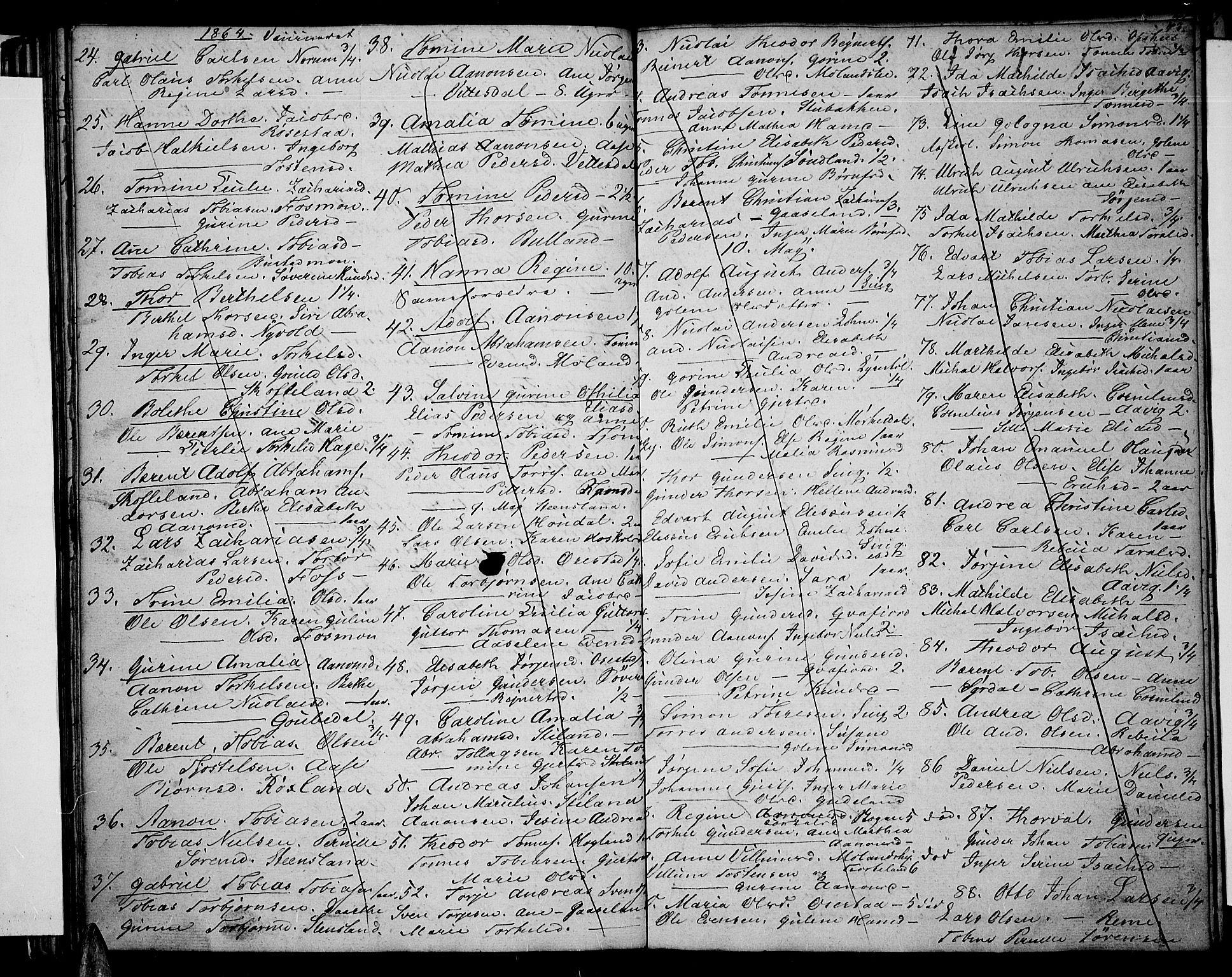 Sør-Audnedal sokneprestkontor, AV/SAK-1111-0039/F/Fb/Fbb/L0002: Parish register (copy) no. B 2, 1846-1865, p. 73