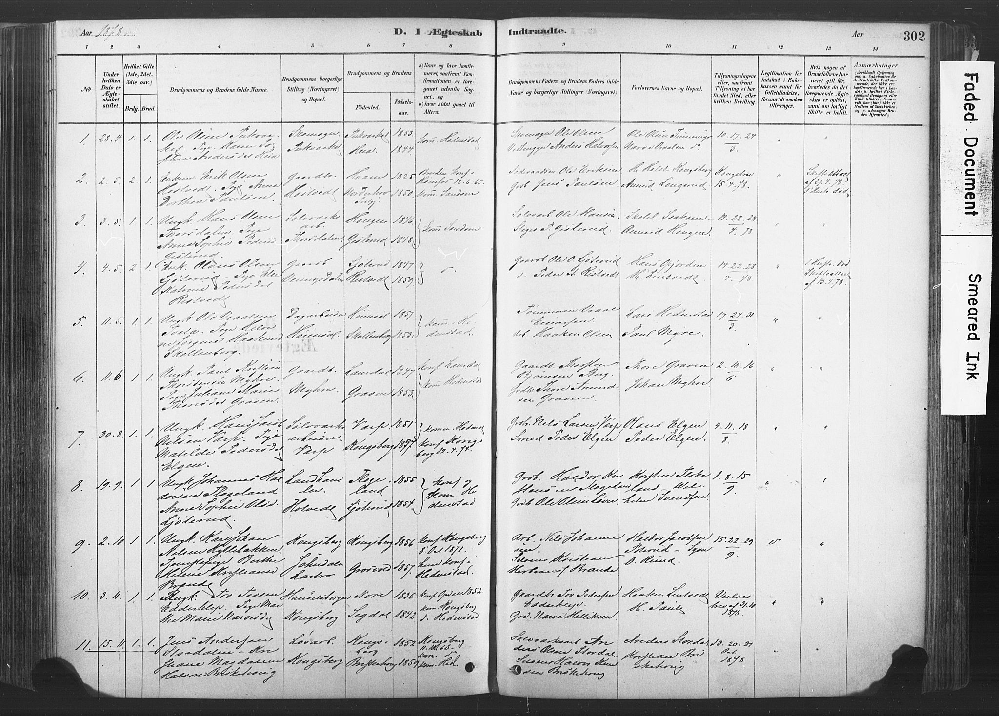 Sandsvær kirkebøker, AV/SAKO-A-244/F/Fd/L0001: Parish register (official) no. IV 1, 1878-1906, p. 302