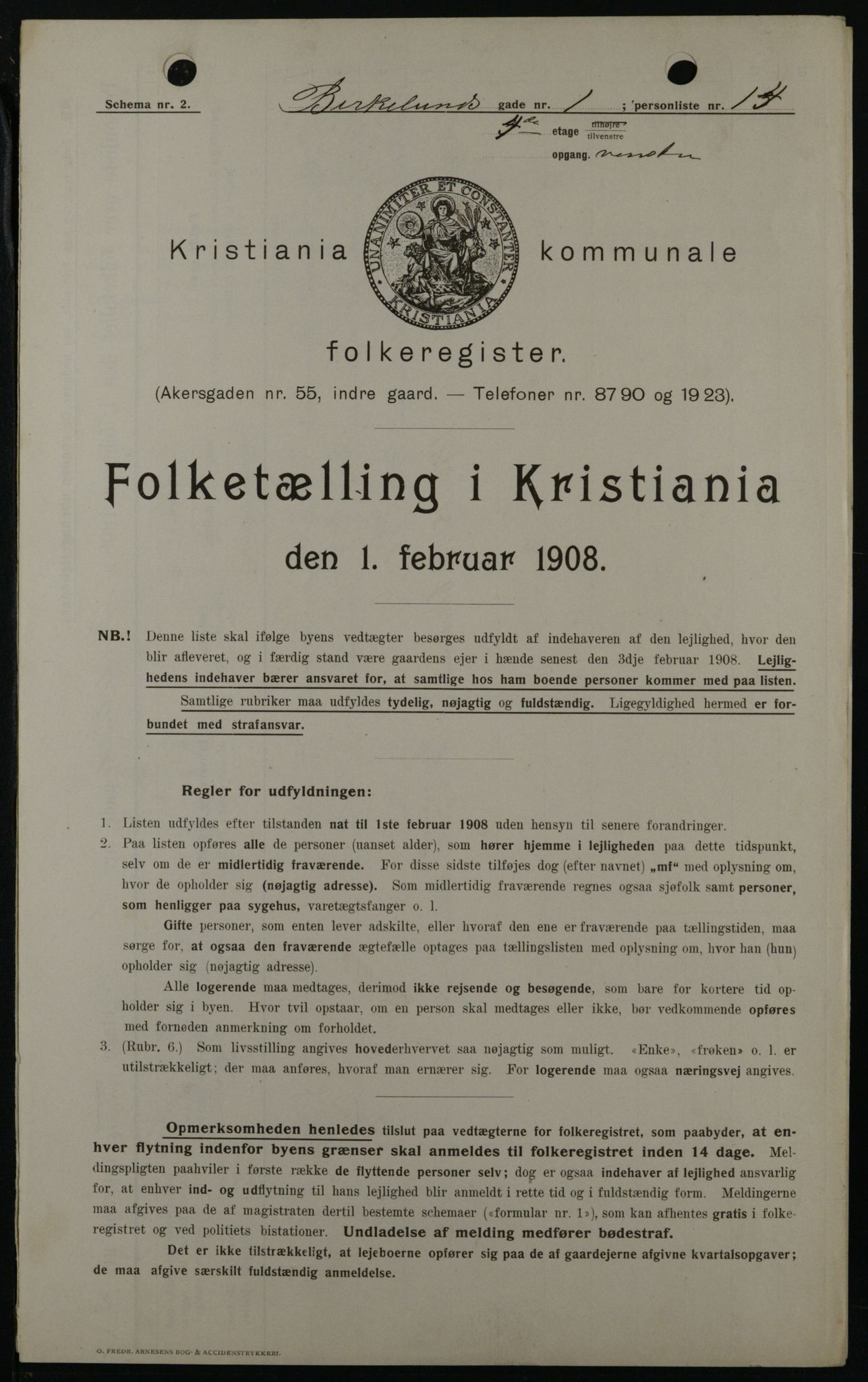 OBA, Municipal Census 1908 for Kristiania, 1908, p. 4971