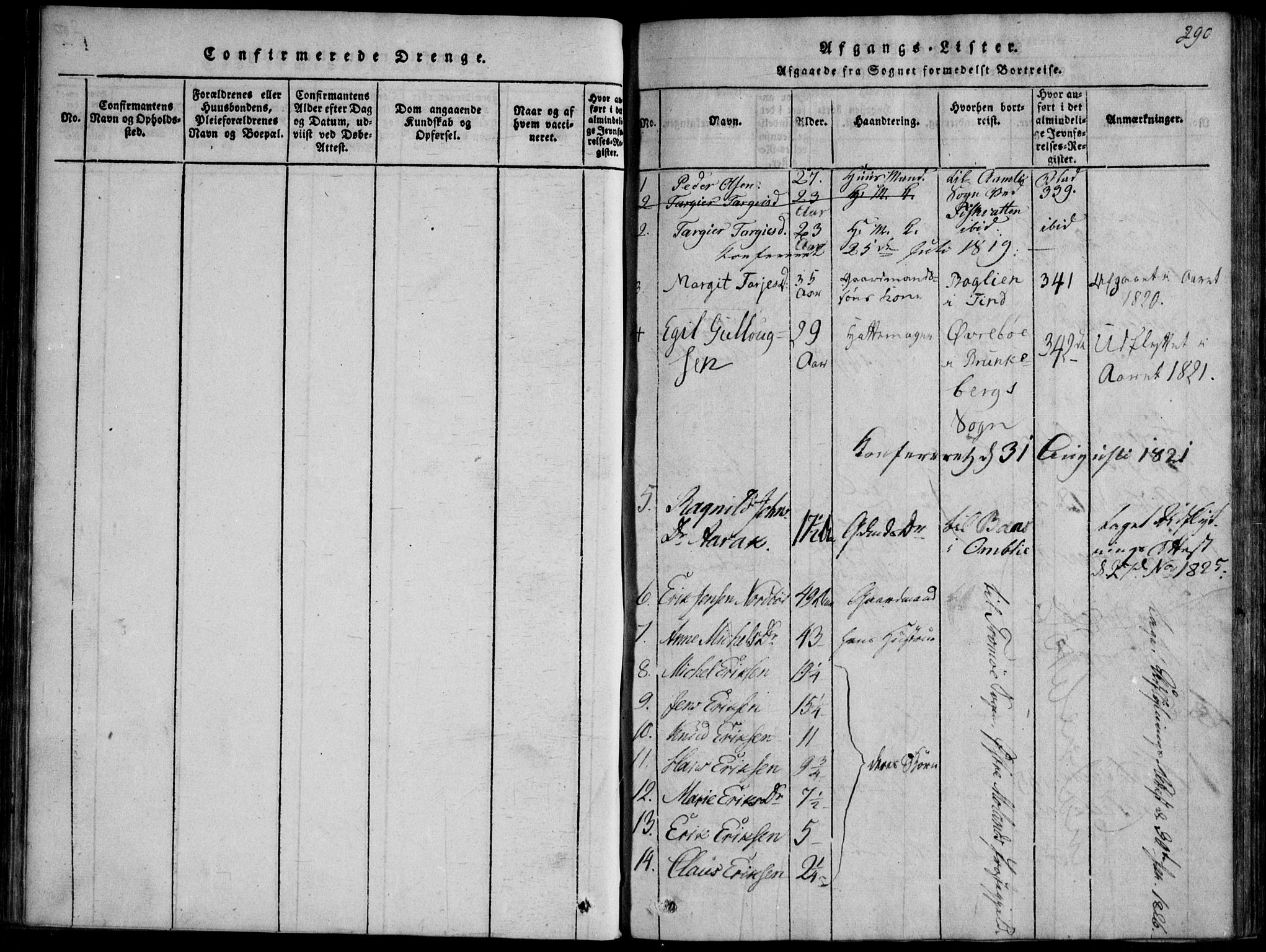 Nissedal kirkebøker, SAKO/A-288/F/Fb/L0001: Parish register (official) no. II 1, 1814-1845, p. 290