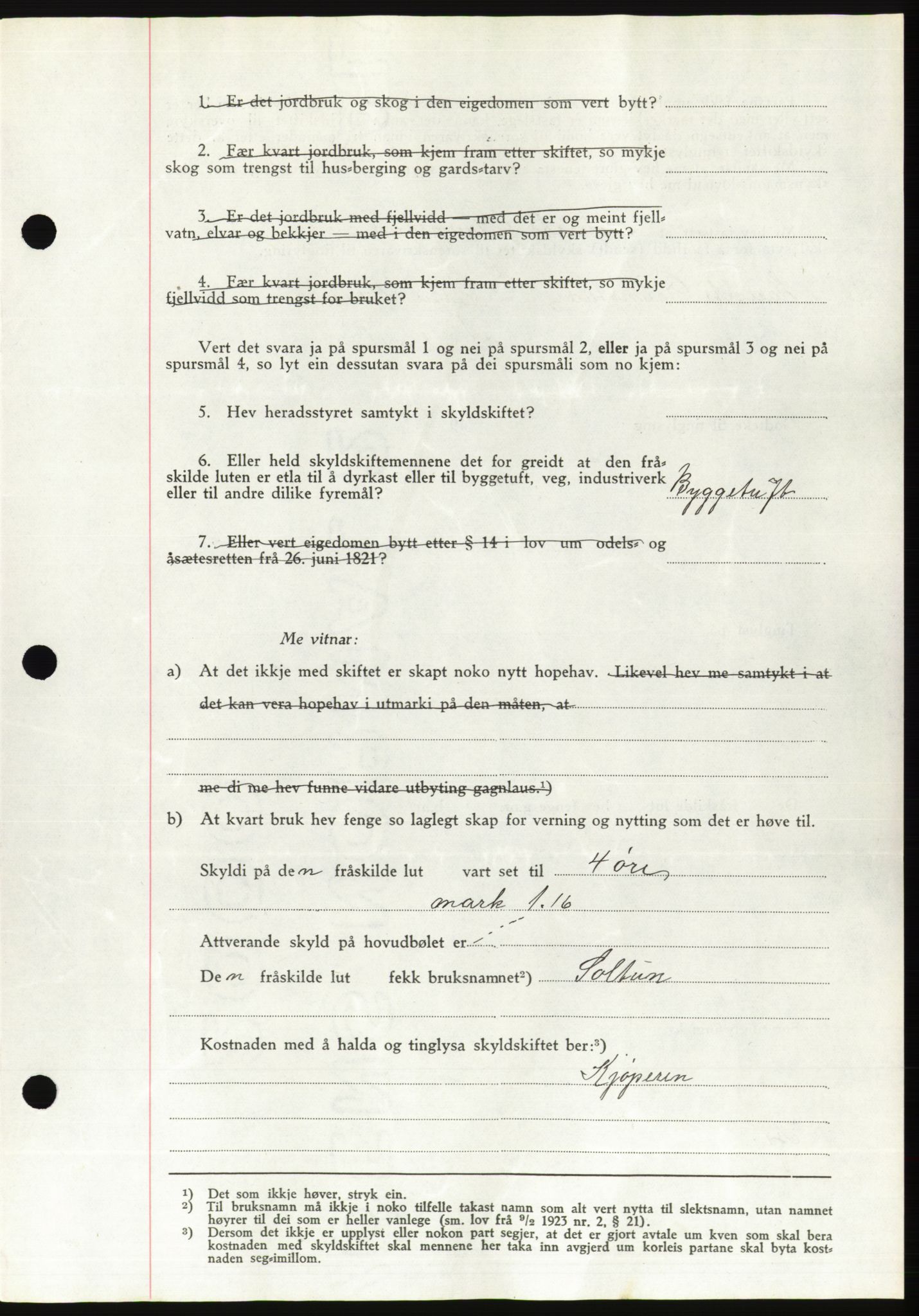 Søre Sunnmøre sorenskriveri, SAT/A-4122/1/2/2C/L0076: Mortgage book no. 2A, 1943-1944, Diary no: : 491/1944