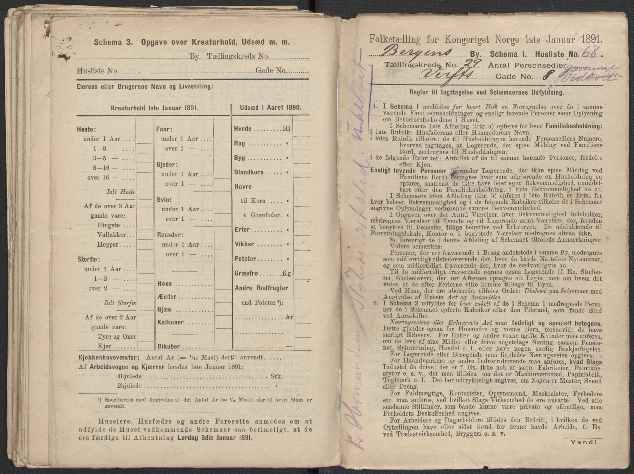 RA, 1891 Census for 1301 Bergen, 1891, p. 4691