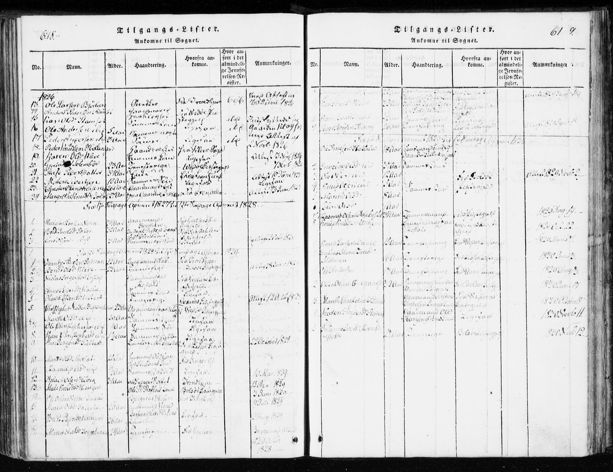 Ministerialprotokoller, klokkerbøker og fødselsregistre - Møre og Romsdal, SAT/A-1454/551/L0623: Parish register (official) no. 551A03, 1818-1831, p. 618-619