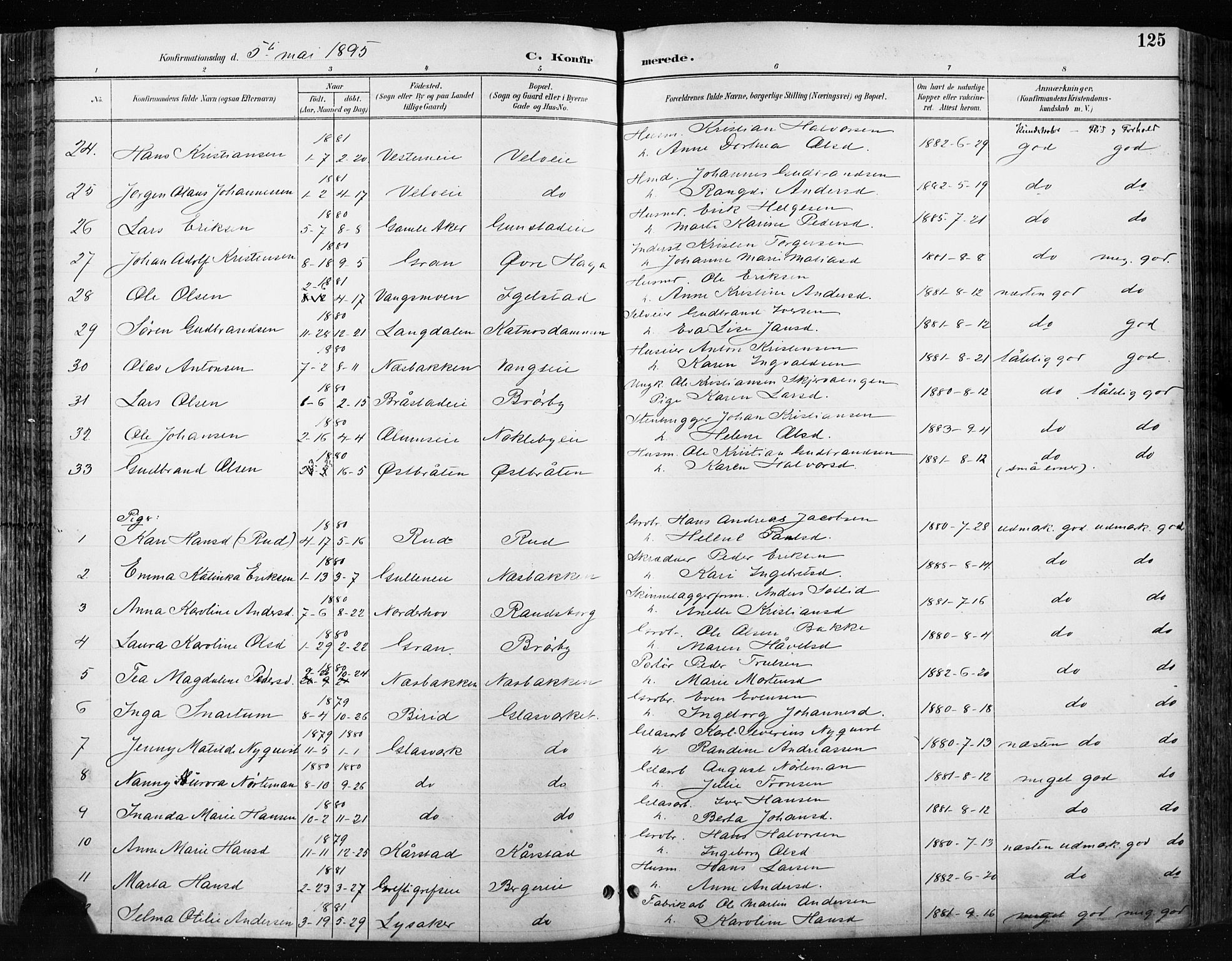 Jevnaker prestekontor, SAH/PREST-116/H/Ha/Haa/L0009: Parish register (official) no. 9, 1891-1901, p. 125